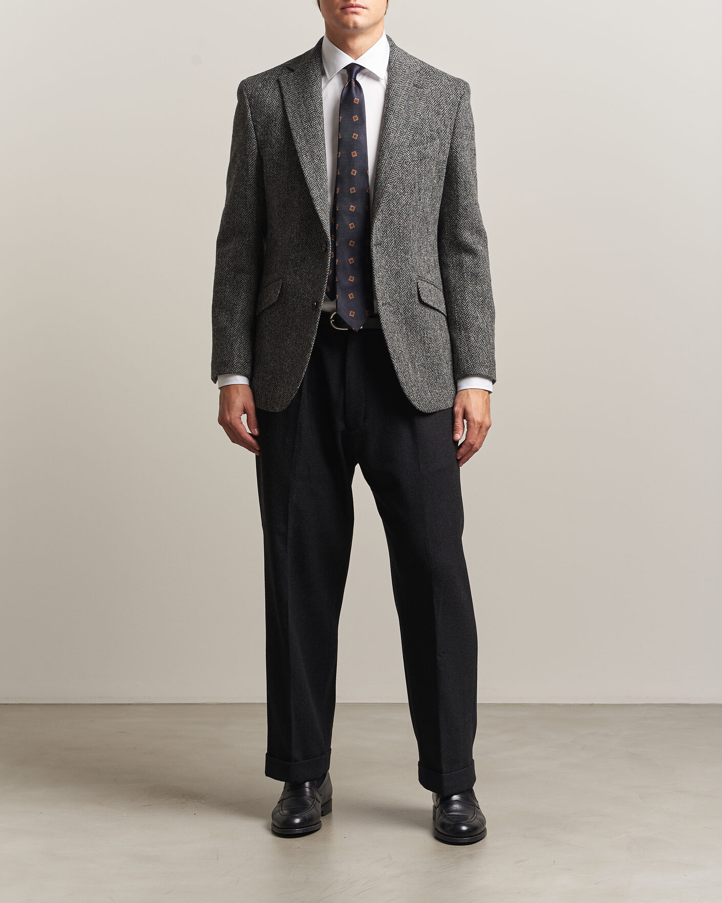 Herre | Dressjakker | Walker Slater | Edward Harris Tweed Herringbone Blazer Charcoal