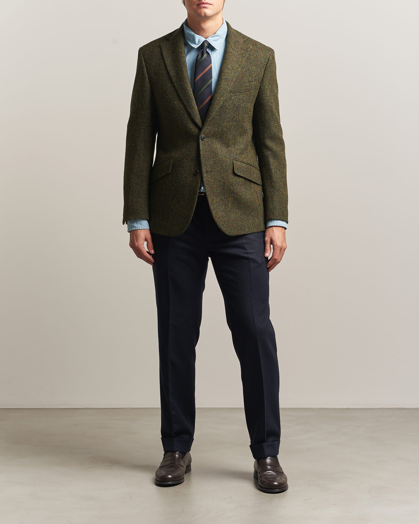Herre | Dressjakker | Walker Slater | Edward Harris Tweed Herringbone Blazer Green