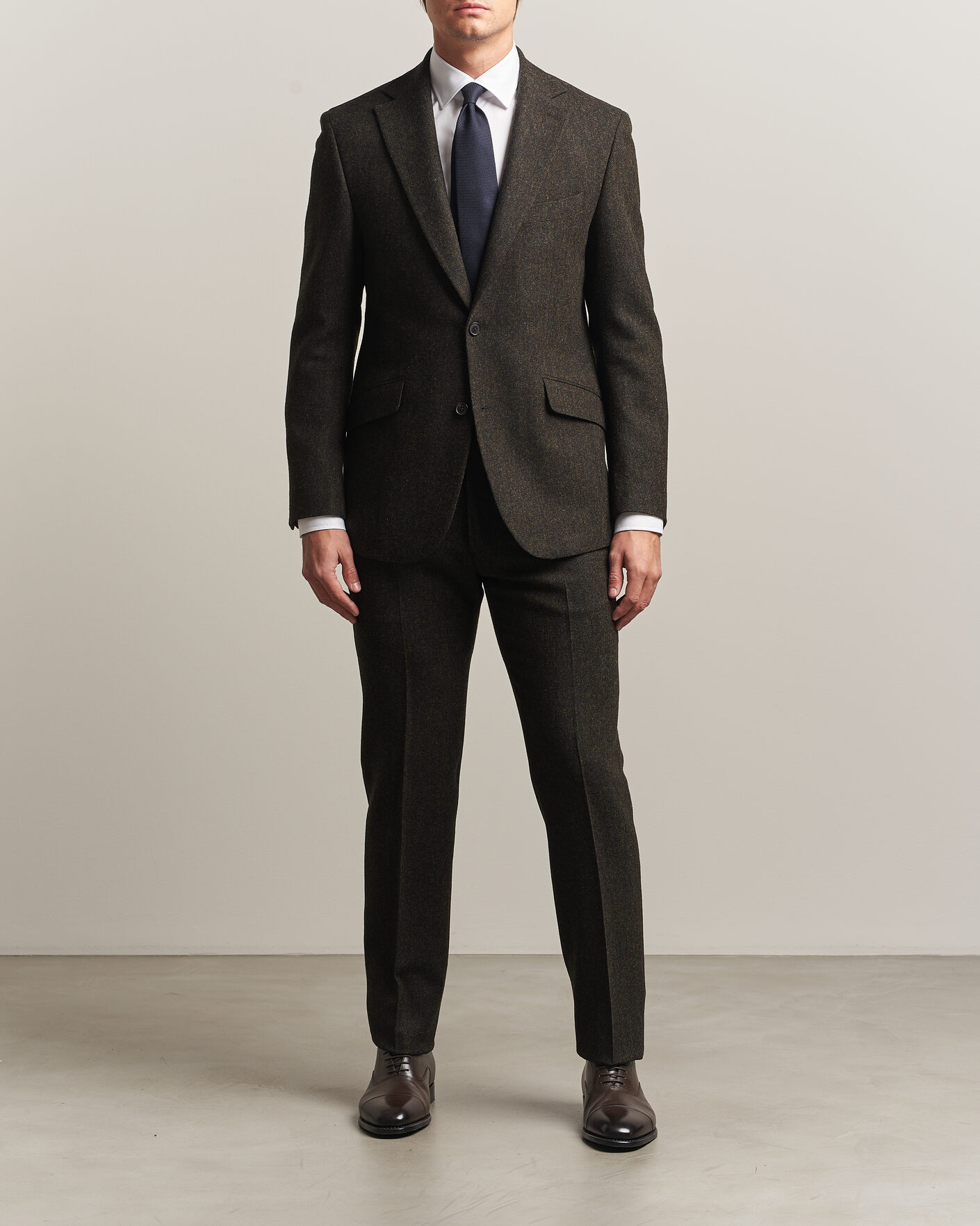 Herre | Bukser | Walker Slater | Edward Shetland Wool Donegal Trousers Brown