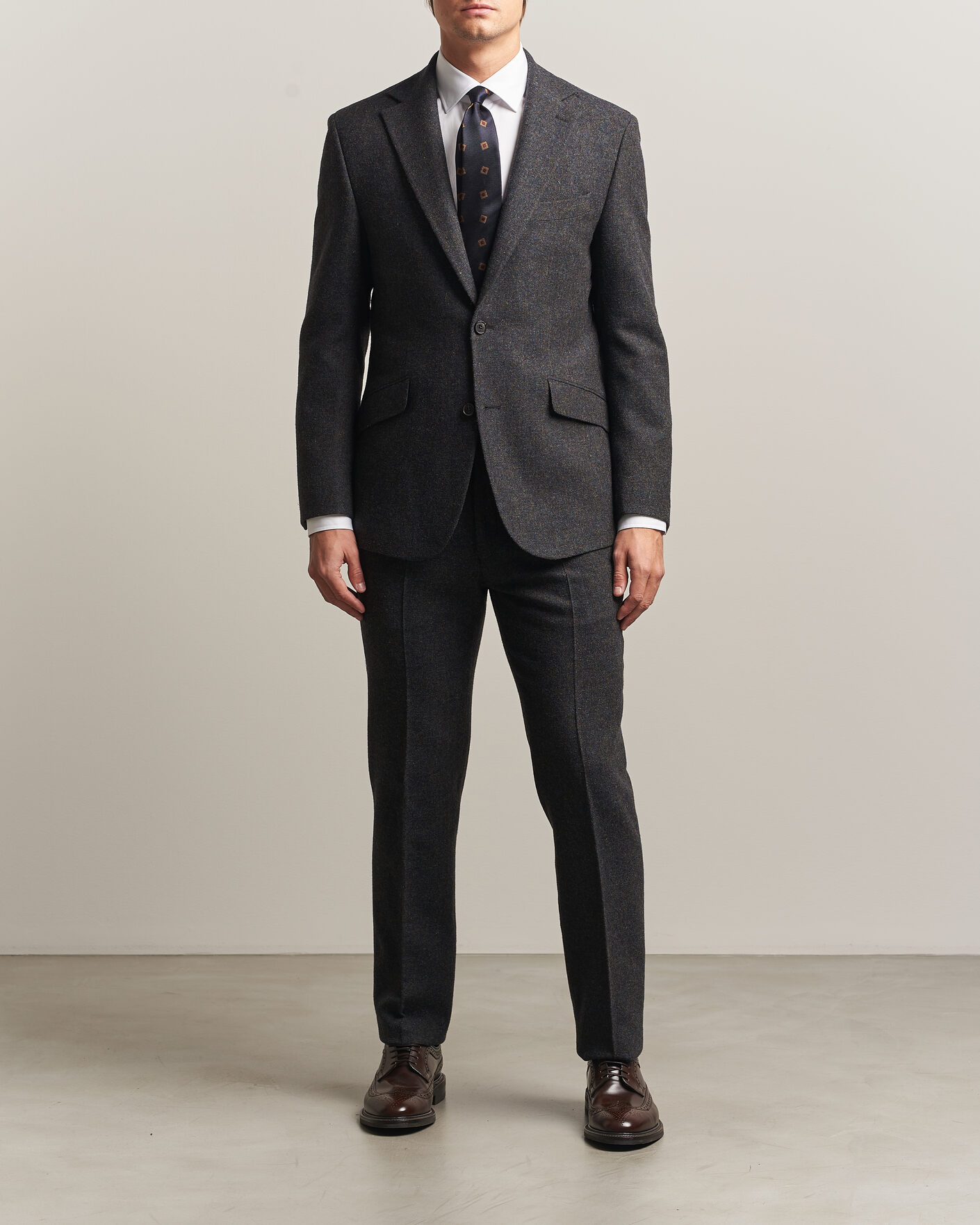 Herre | Bukser | Walker Slater | Edward Shetland Wool Donegal Trousers Navy