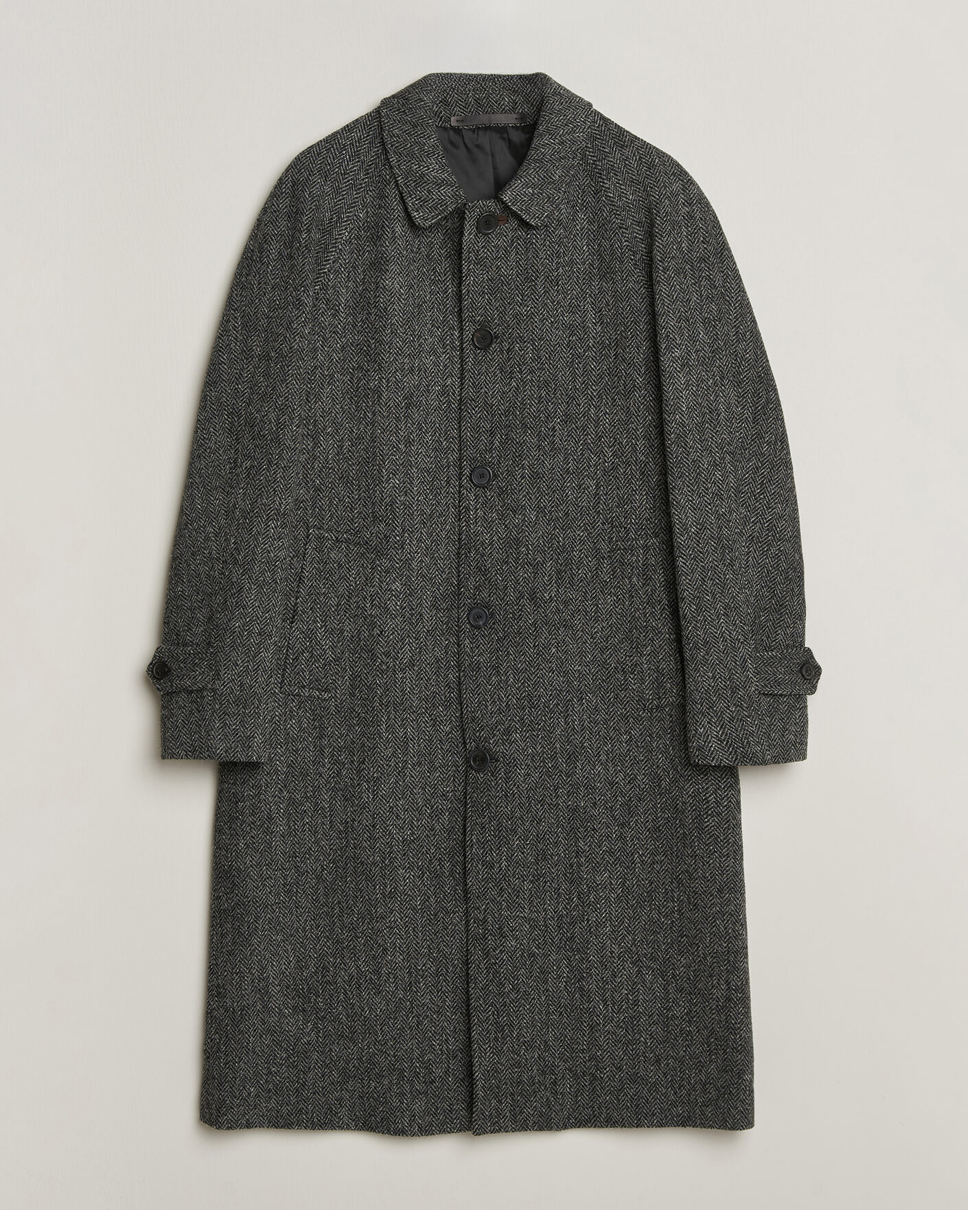 Herre | Jakker | Walker Slater | Sherlock Harris Tweed Herringbone Coat Charcoal