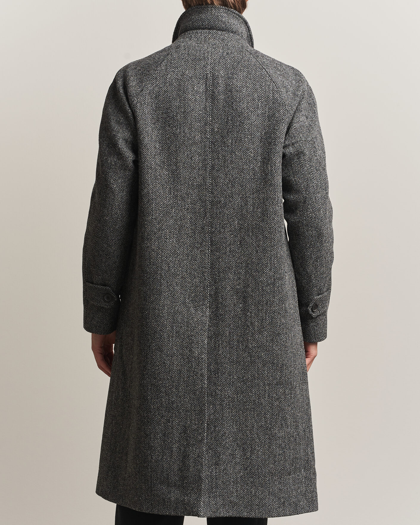 Herre | Jakker | Walker Slater | Sherlock Harris Tweed Herringbone Coat Charcoal