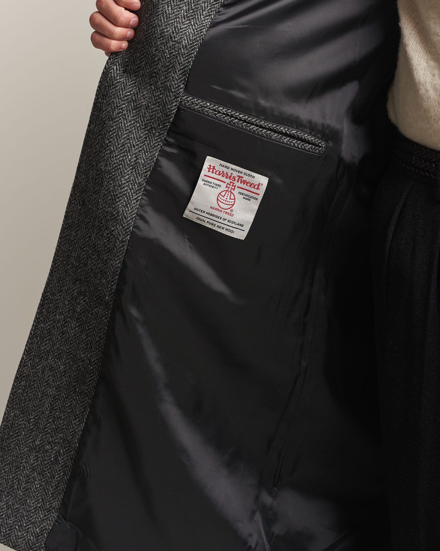 Herre | Jakker | Walker Slater | Sherlock Harris Tweed Herringbone Coat Charcoal