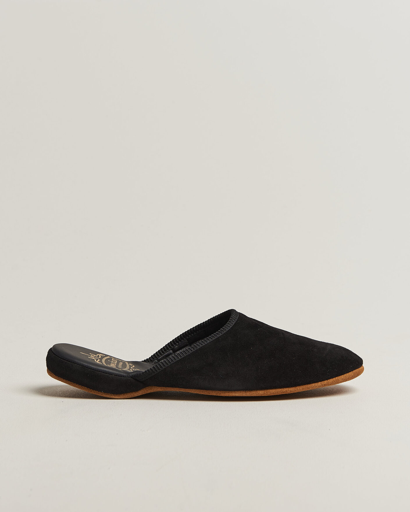 Herre | Sandaler og tøfler | Bowhill & Elliott | Mule Slipper Quilt Lining Black Suede