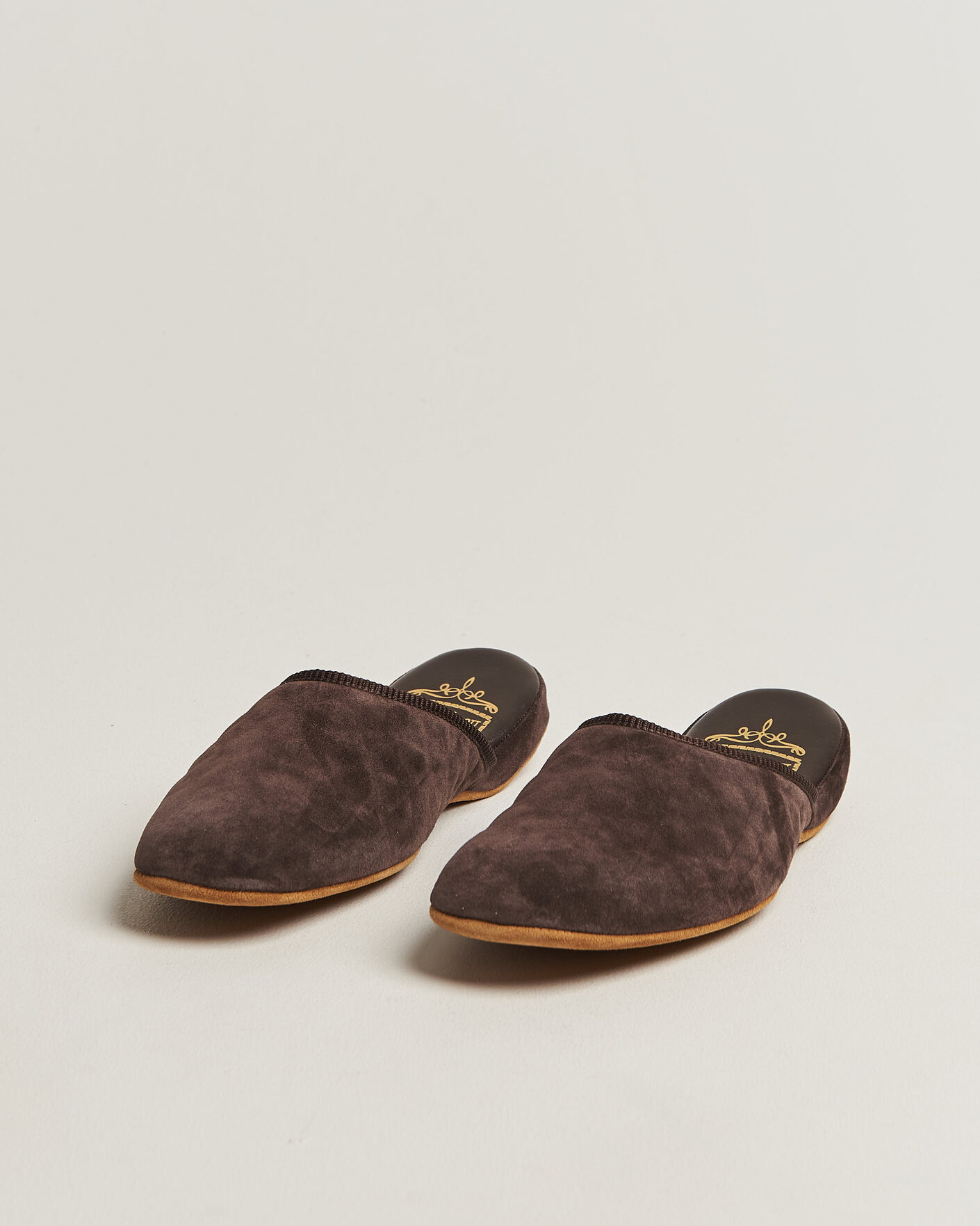 Herre | Sandaler og tøfler | Bowhill & Elliott | Mule Slipper Quilt Lining Chocolate Suede