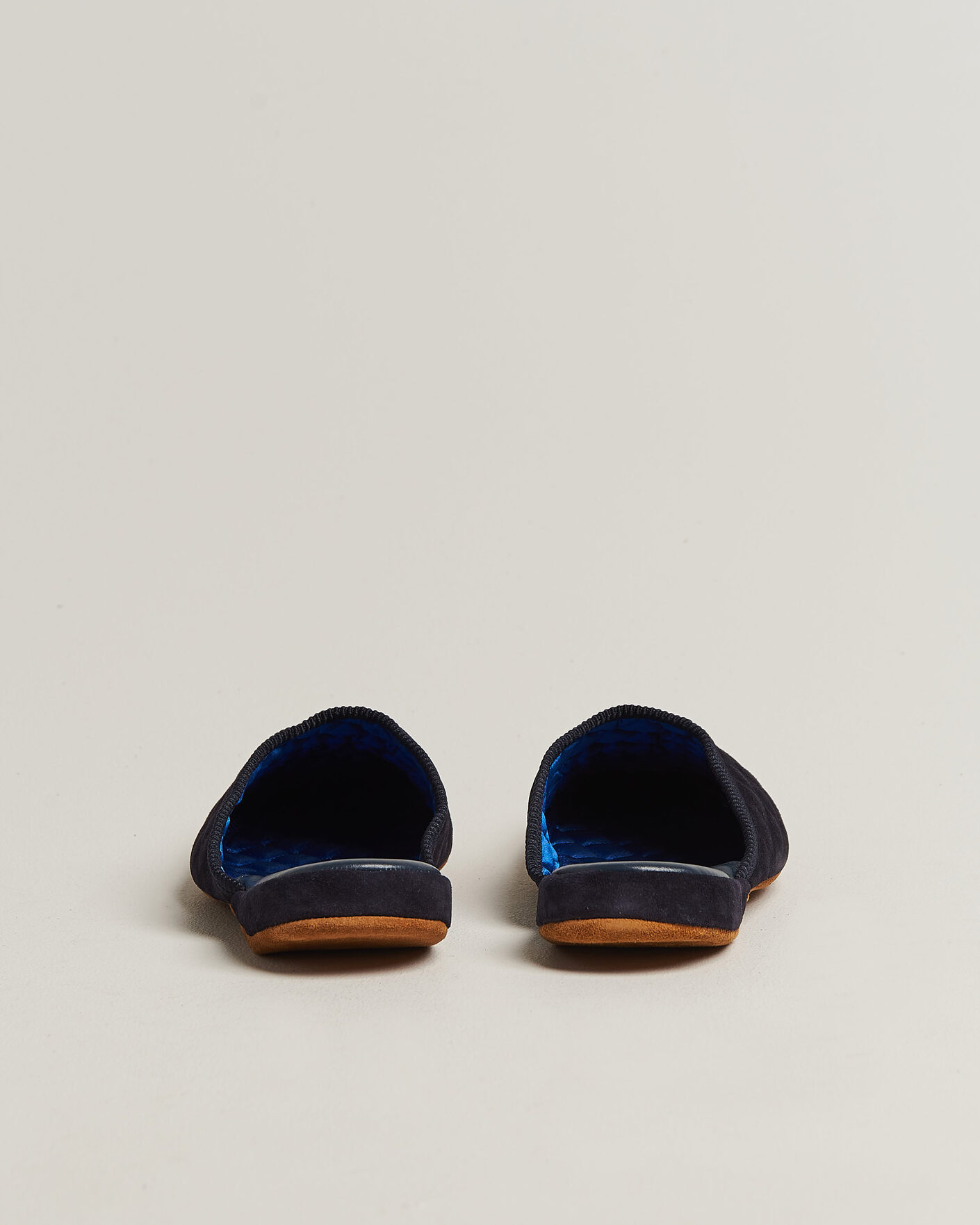 Herre | Sandaler og tøfler | Bowhill & Elliott | Mule Slipper Quilt Lining Navy Suede
