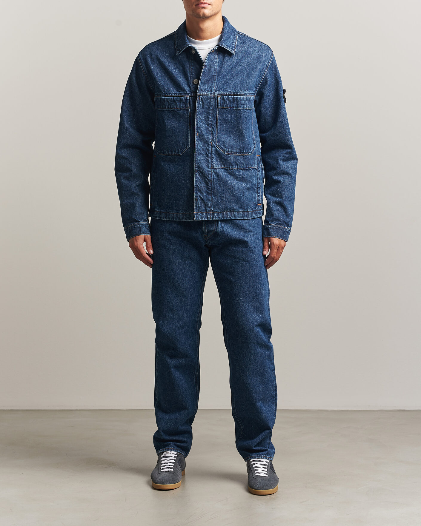 Herre | Jeans | Stone Island | Regular Straight Fit Indigo Jeans Blue Medium Wash