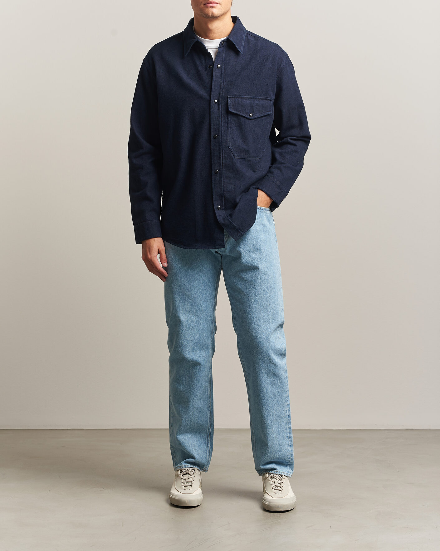 Herre | Jeans | Stone Island | Regular Straight Fit Indigo Jeans Blue Light Wash