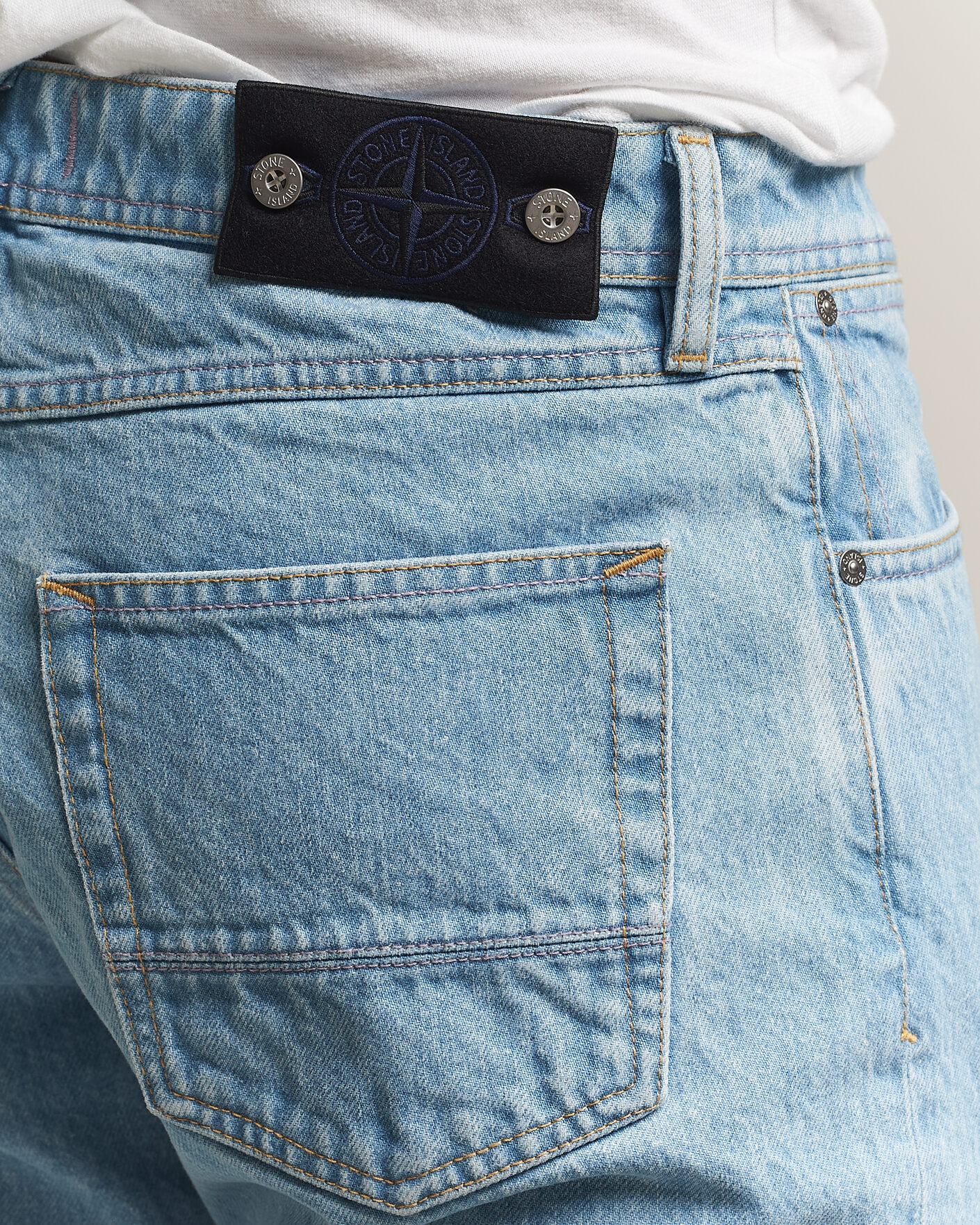 Herre | Jeans | Stone Island | Regular Straight Fit Indigo Jeans Blue Light Wash