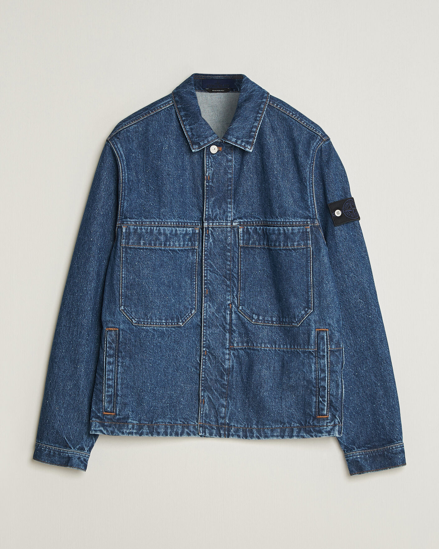 Herre | Jakker | Stone Island | Indigo Denim Coach Jacket Blue Medium Wash