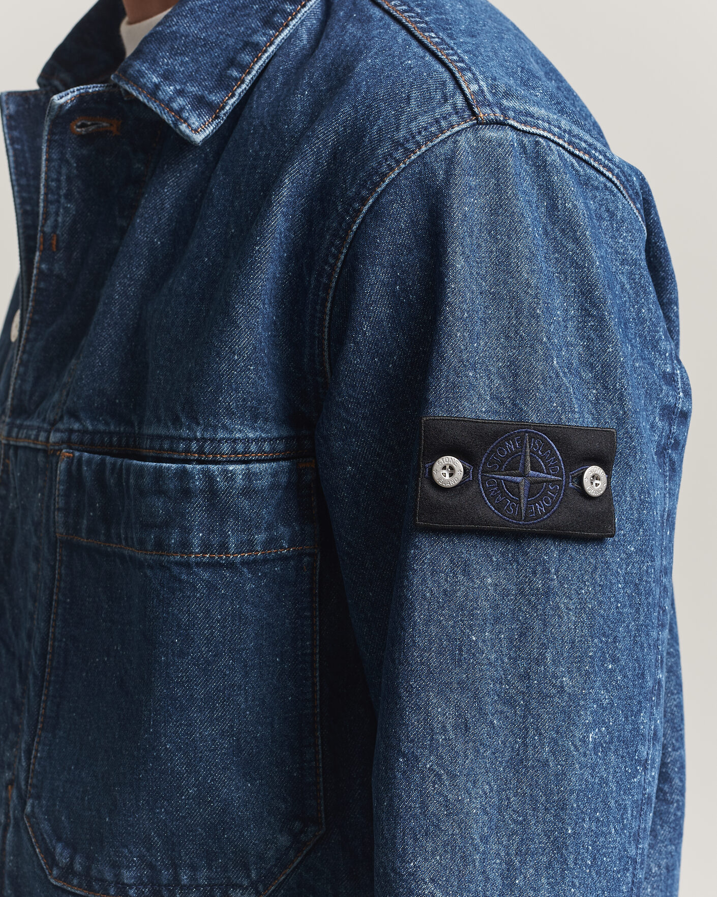 Herre | Jakker | Stone Island | Indigo Denim Coach Jacket Blue Medium Wash
