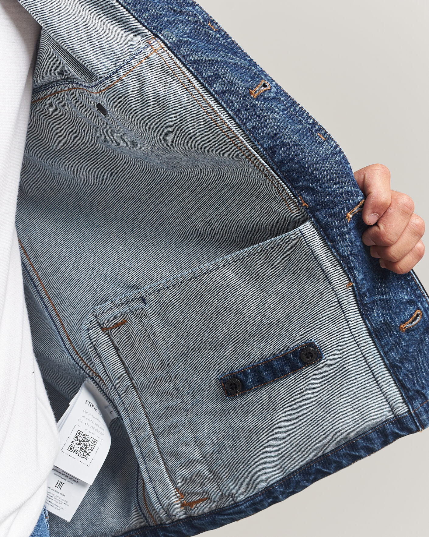 Herre | Jakker | Stone Island | Indigo Denim Coach Jacket Blue Medium Wash