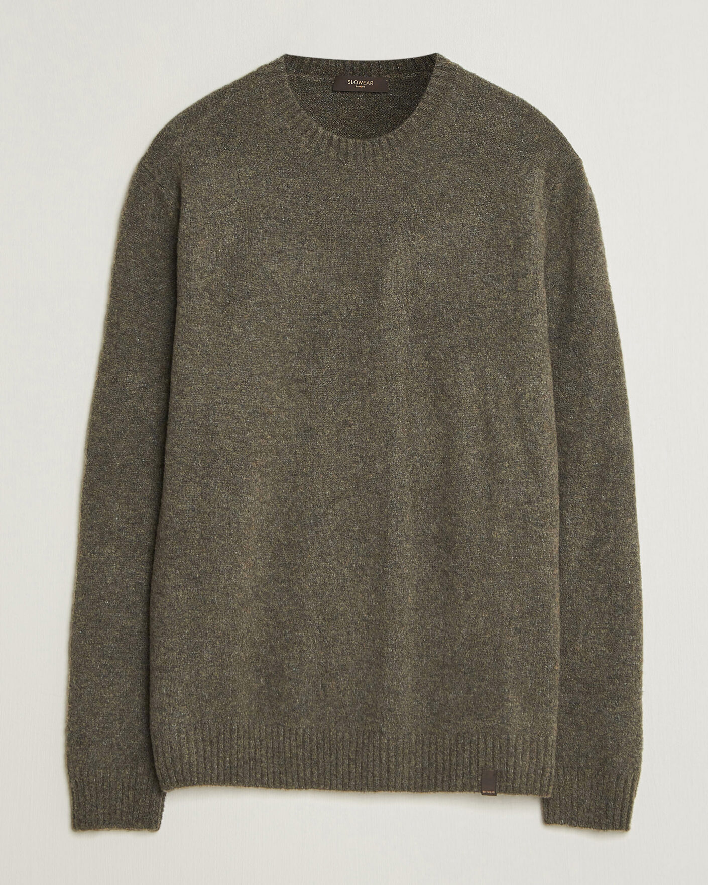 Herre | Gensere | Zanone | Wool Boucle Crew Neck Forest Green