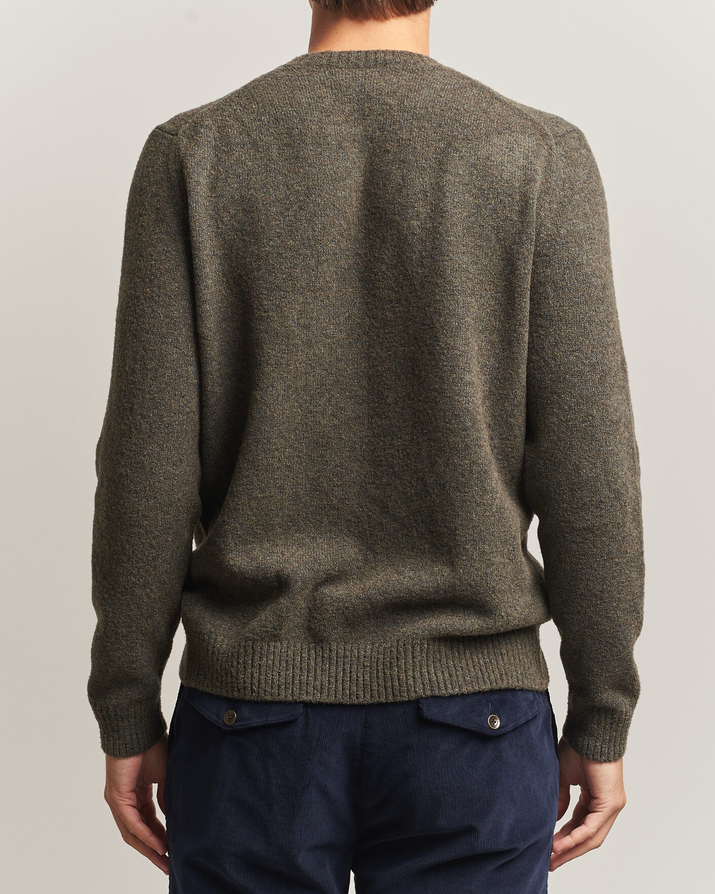 Herre | Gensere | Zanone | Wool Boucle Crew Neck Forest Green