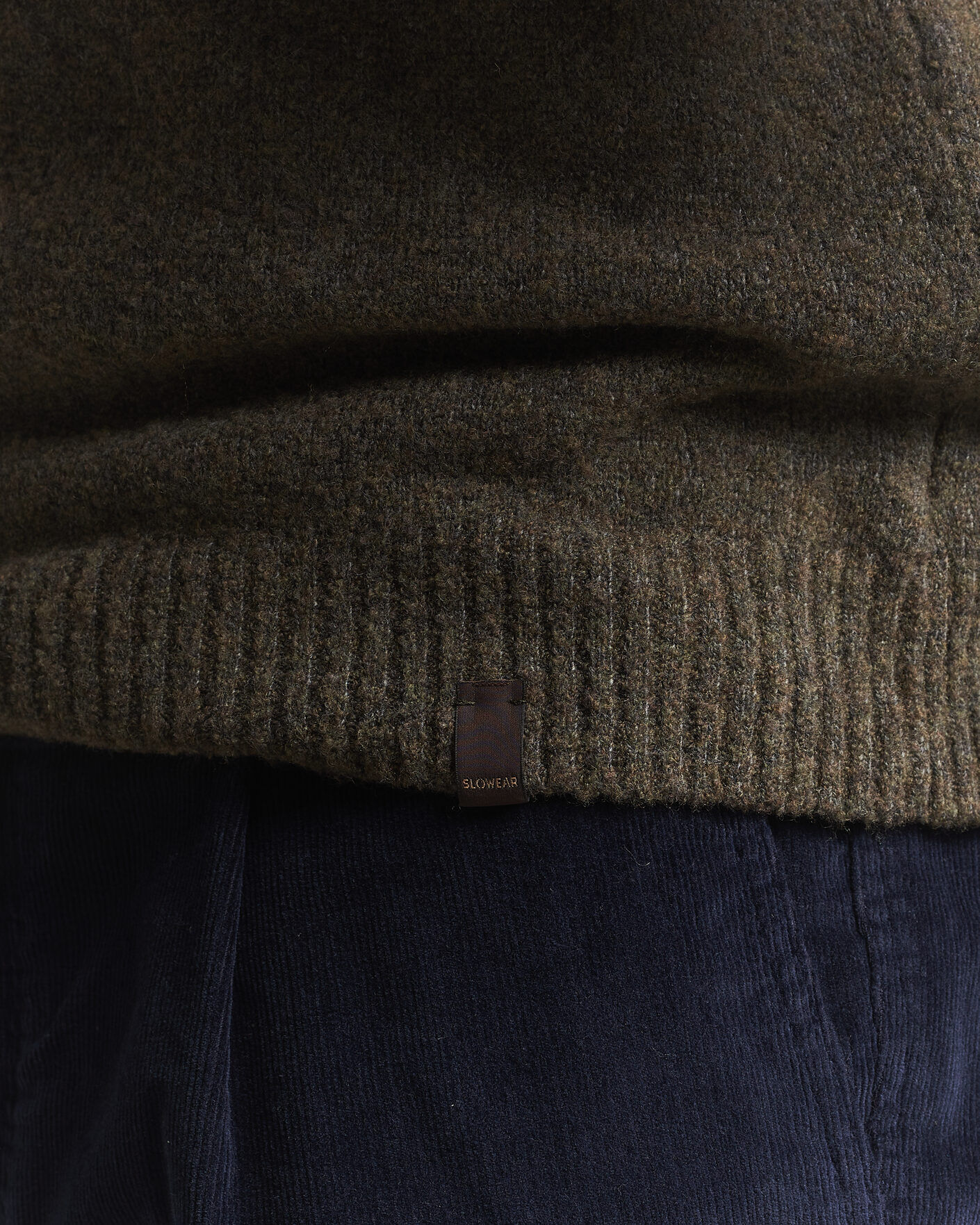 Herre | Gensere | Zanone | Wool Boucle Crew Neck Forest Green