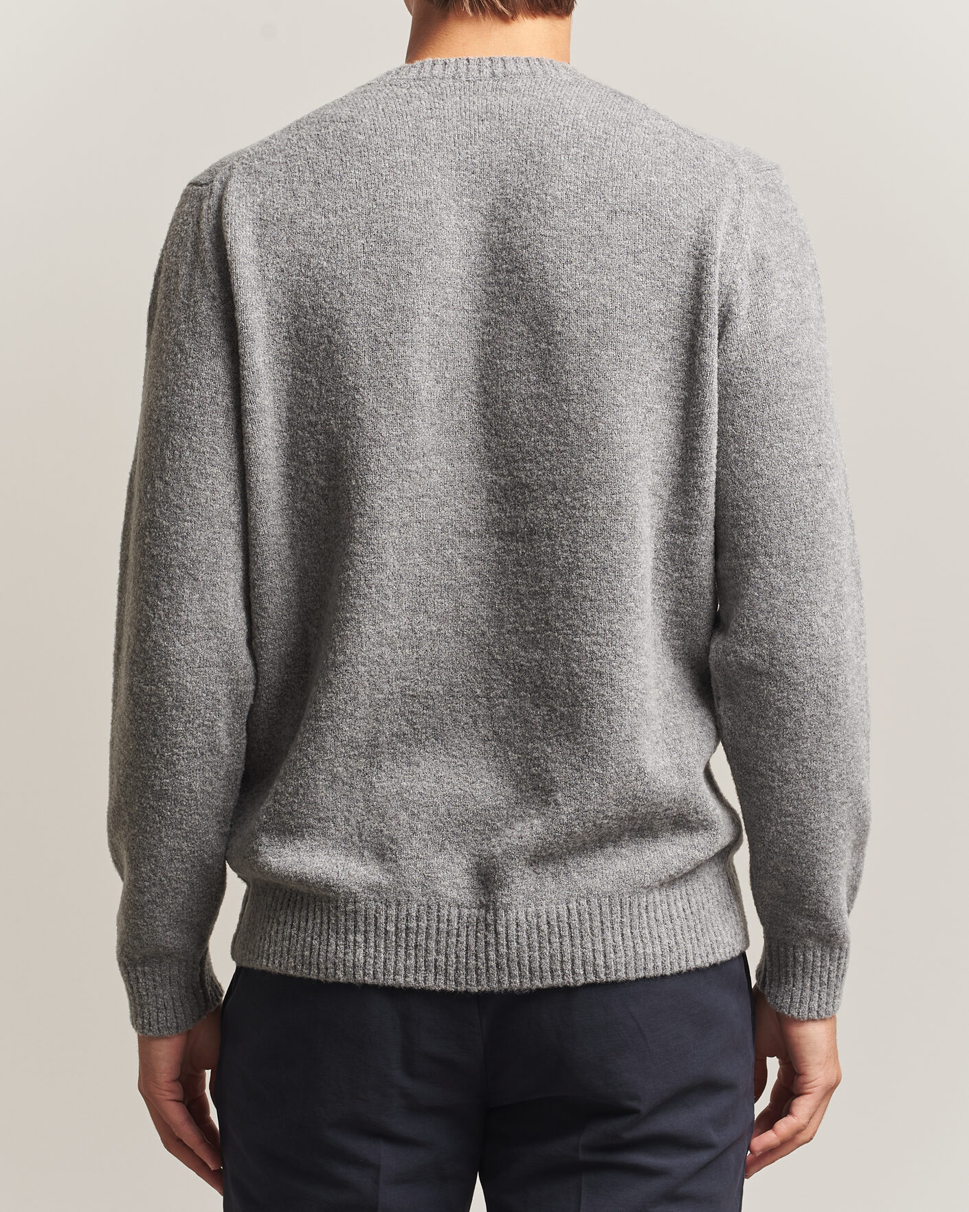 Herre | Gensere | Zanone | Wool Boucle Crew Neck Grey Melange