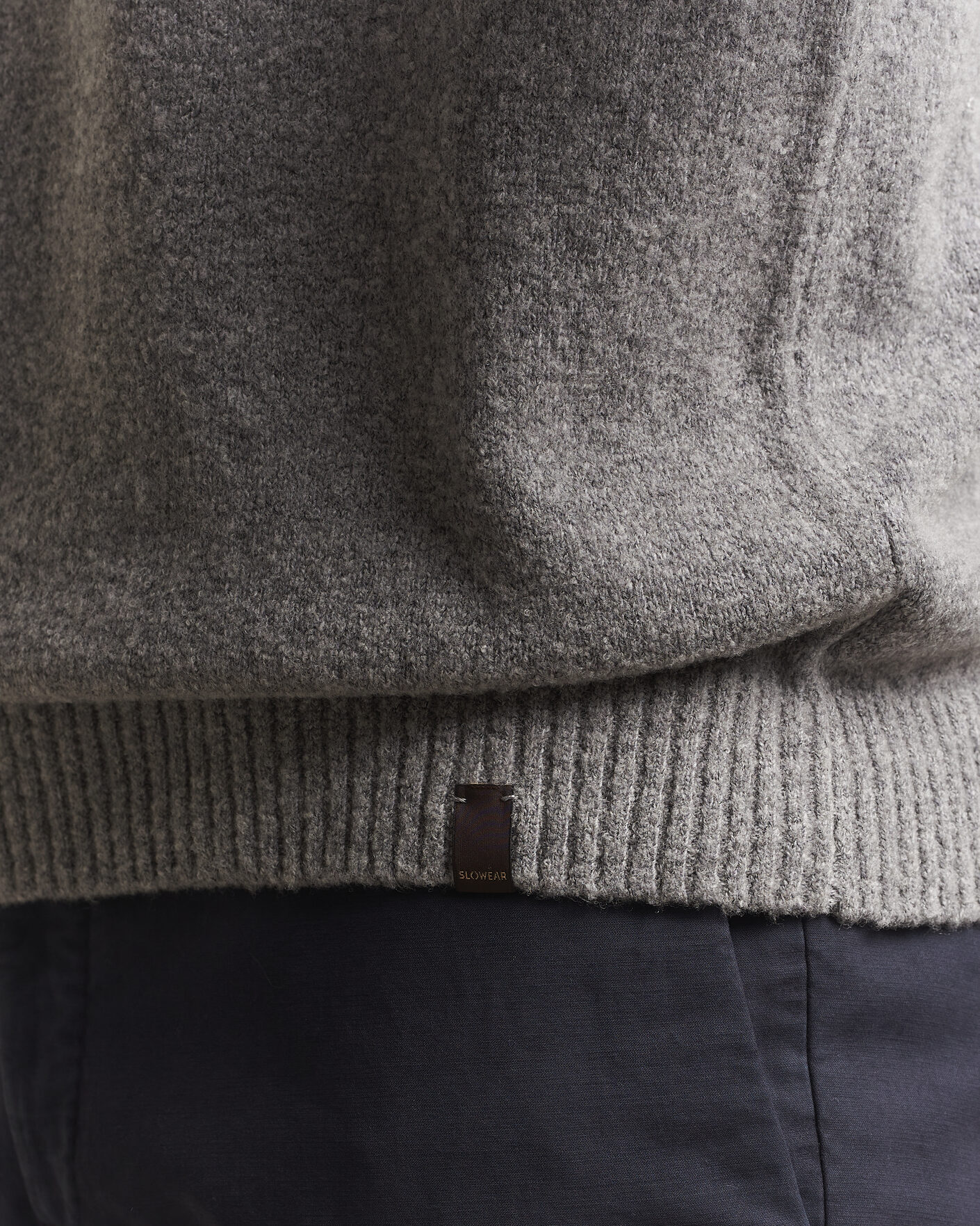 Herre | Gensere | Zanone | Wool Boucle Crew Neck Grey Melange