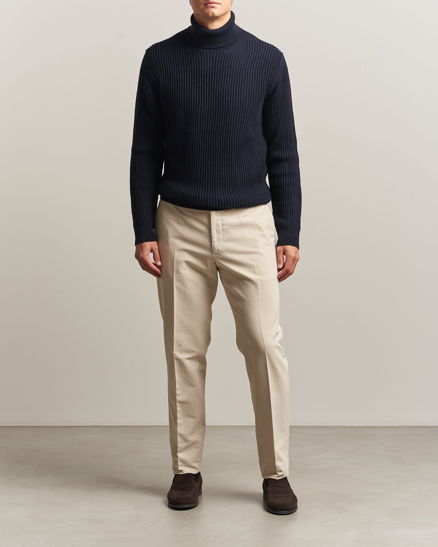 Herre | Gensere | Zanone | Fishermans Rib Rollneck Navy