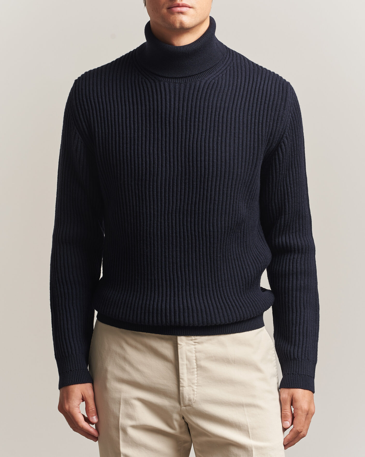 Herre | Gensere | Zanone | Fishermans Rib Rollneck Navy