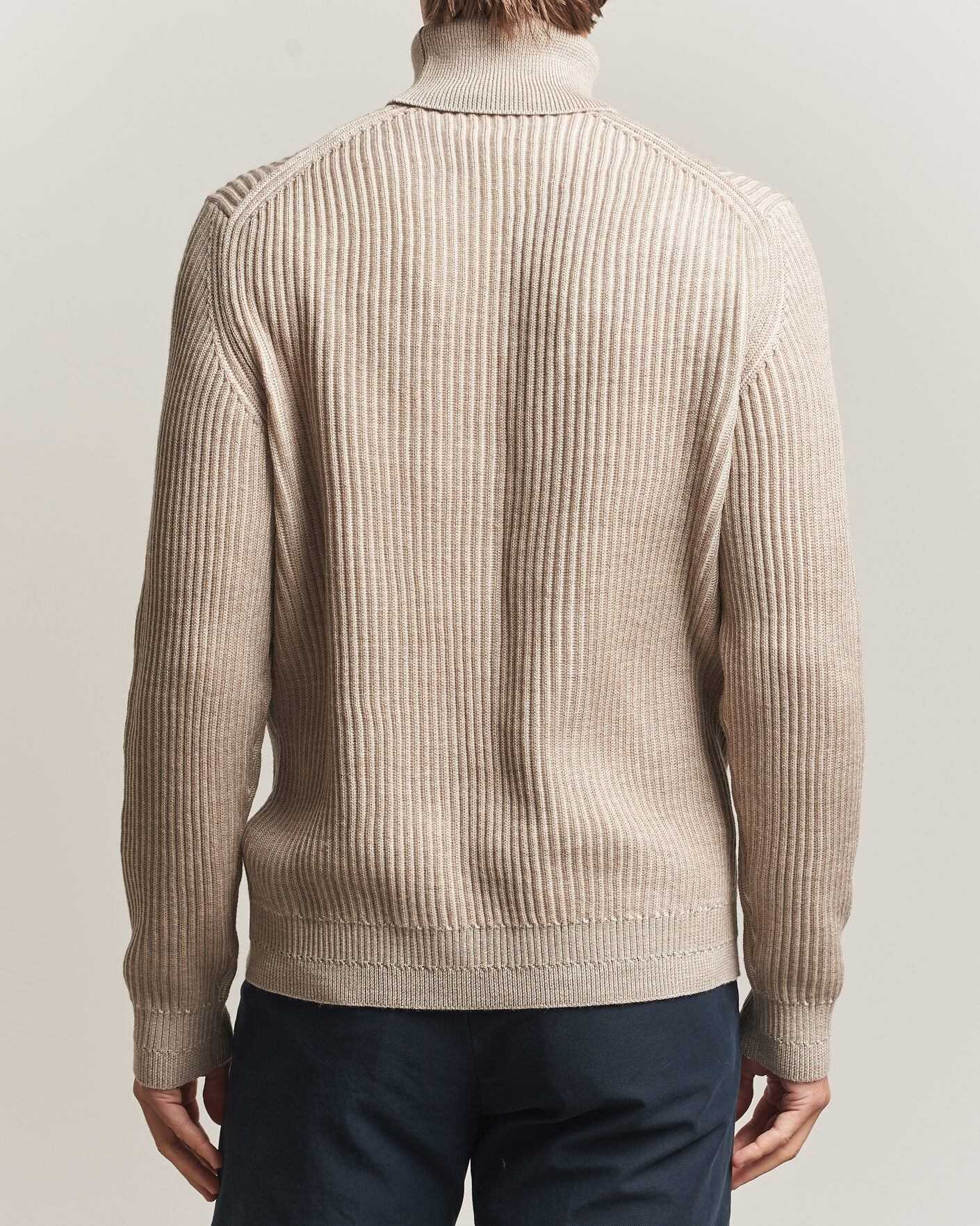 Herre | Gensere | Zanone | Fishermans Rib Rollneck Beige