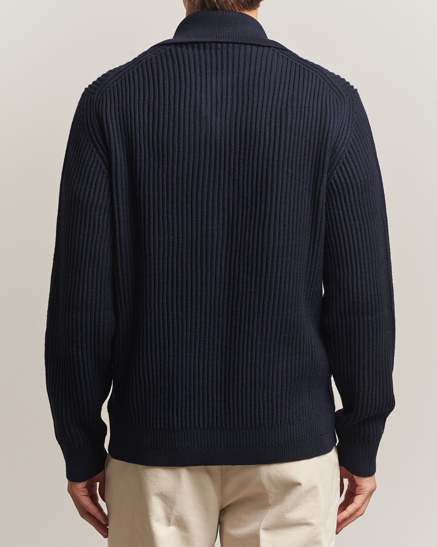 Herre | Gensere | Zanone | Fishermans Rib Full Zip Cardigan Navy