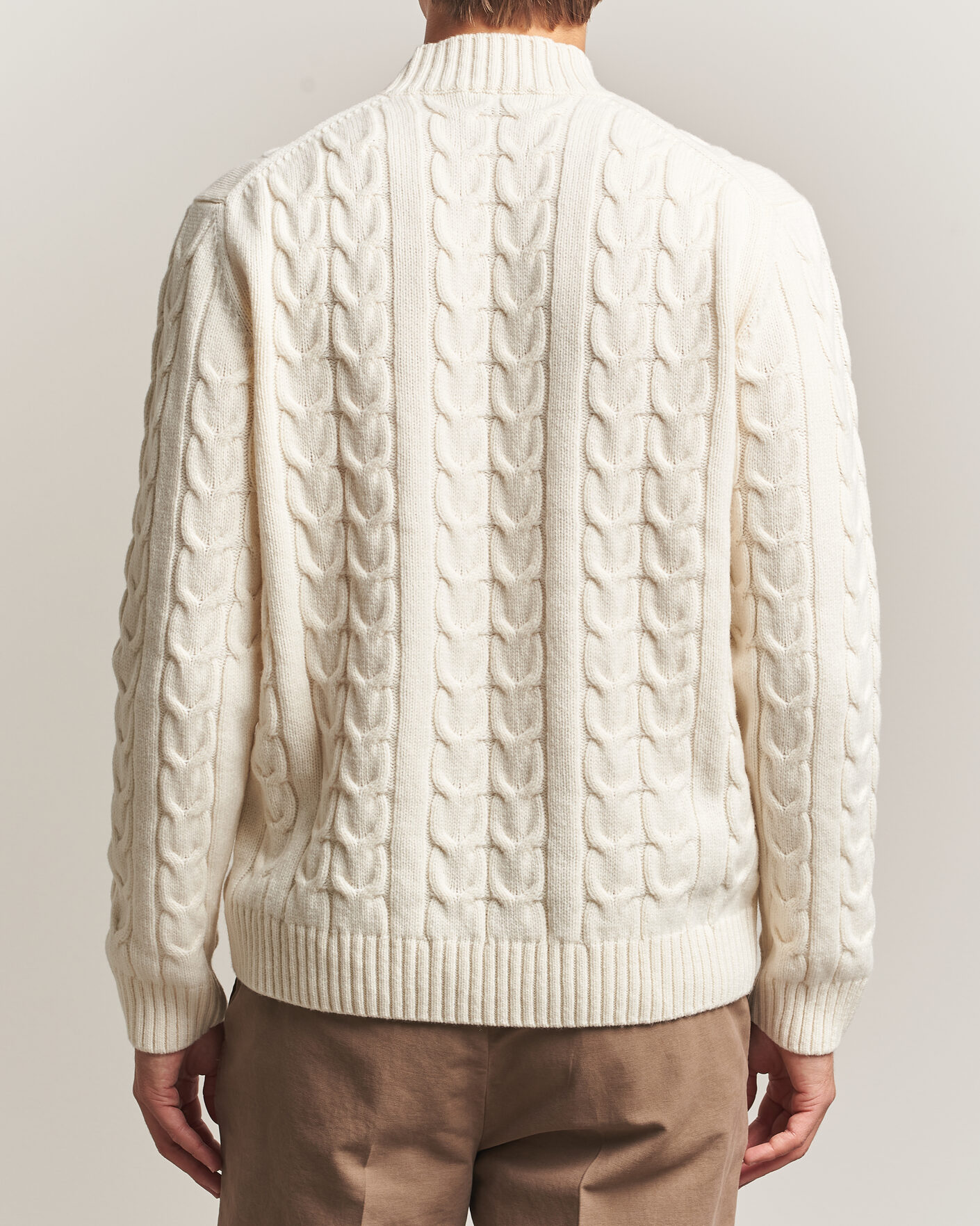 Herre | Gensere | Zanone | Double Cable Crew Neck Latte