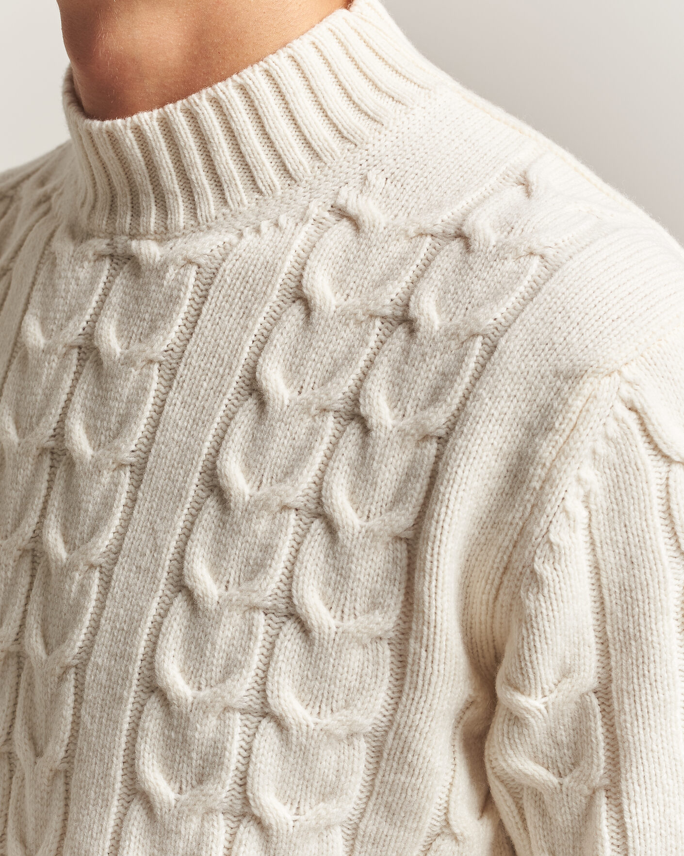 Herre | Gensere | Zanone | Double Cable Crew Neck Latte