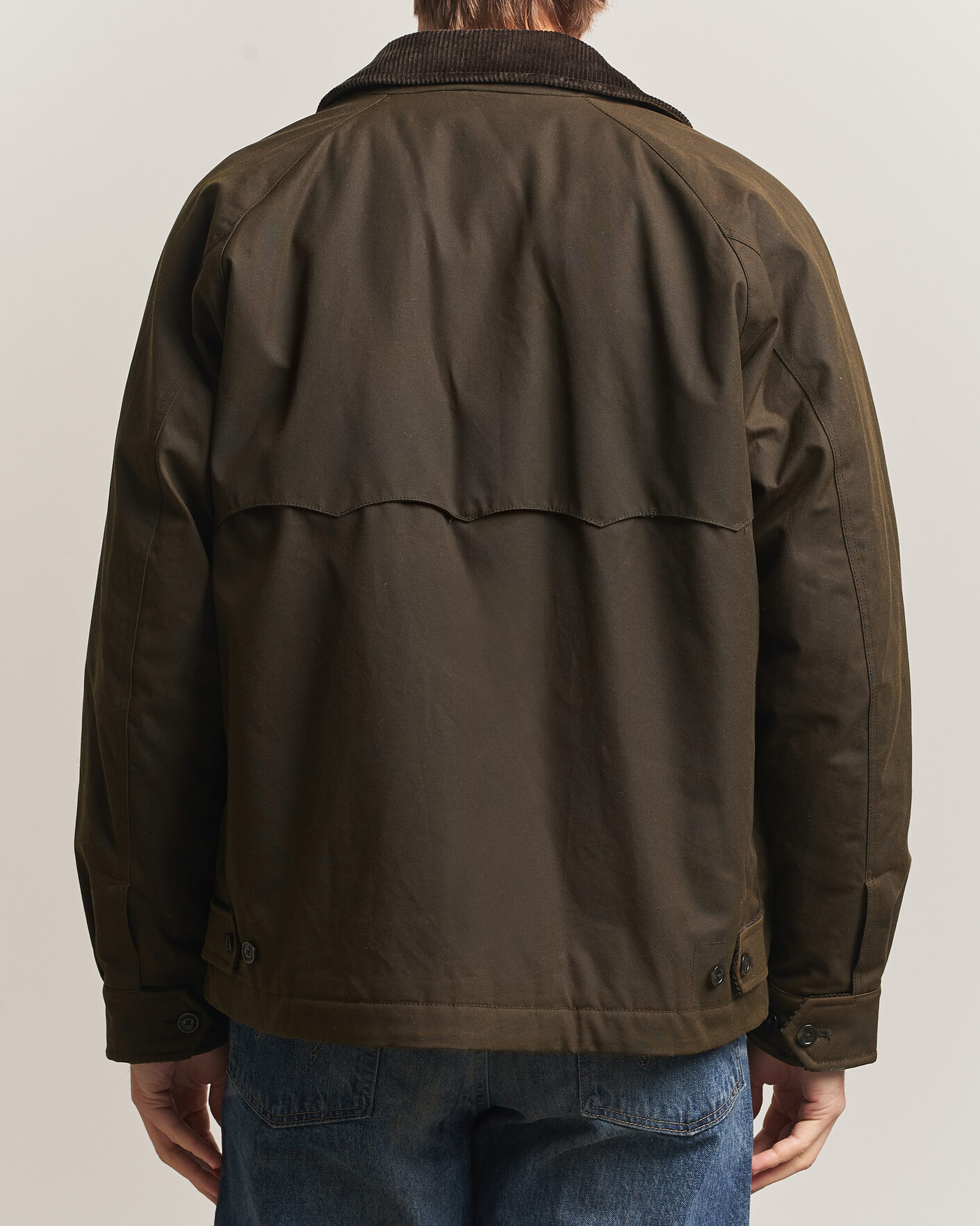 Herre | Jakker | Baracuta | Waxed Sherling Lined Deck Jacket Deep Moss