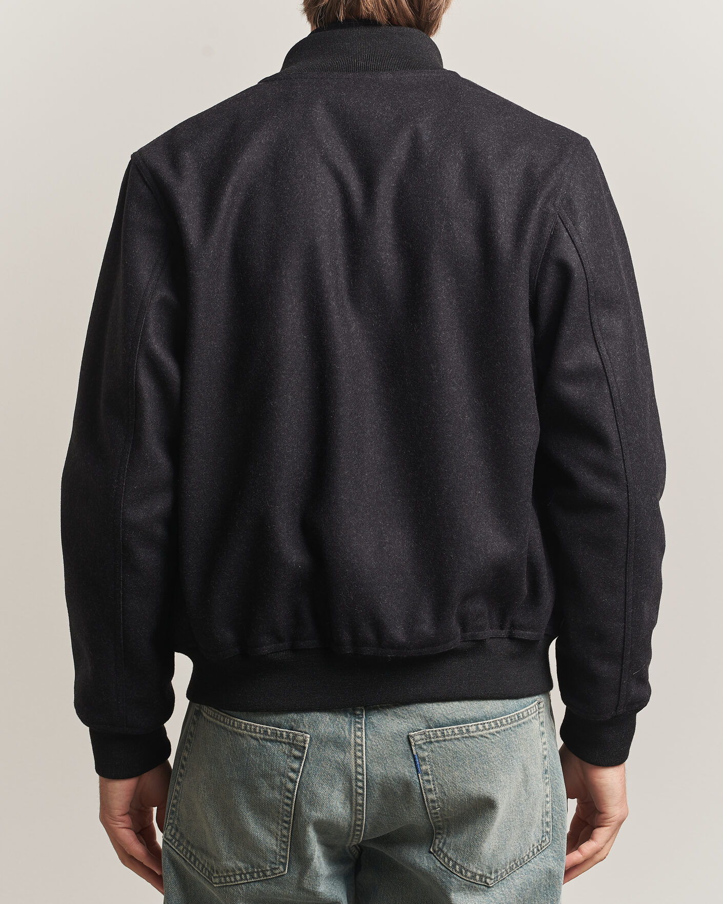 Herre | Jakker | Baracuta | Melton Wool Blouson Jacket Charcoal
