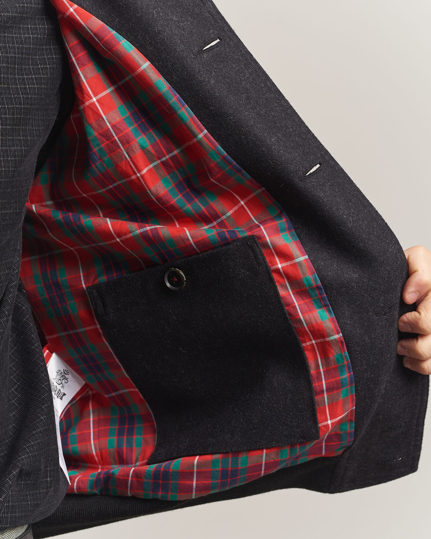 Herre | Jakker | Baracuta | Melton Wool Blouson Jacket Charcoal