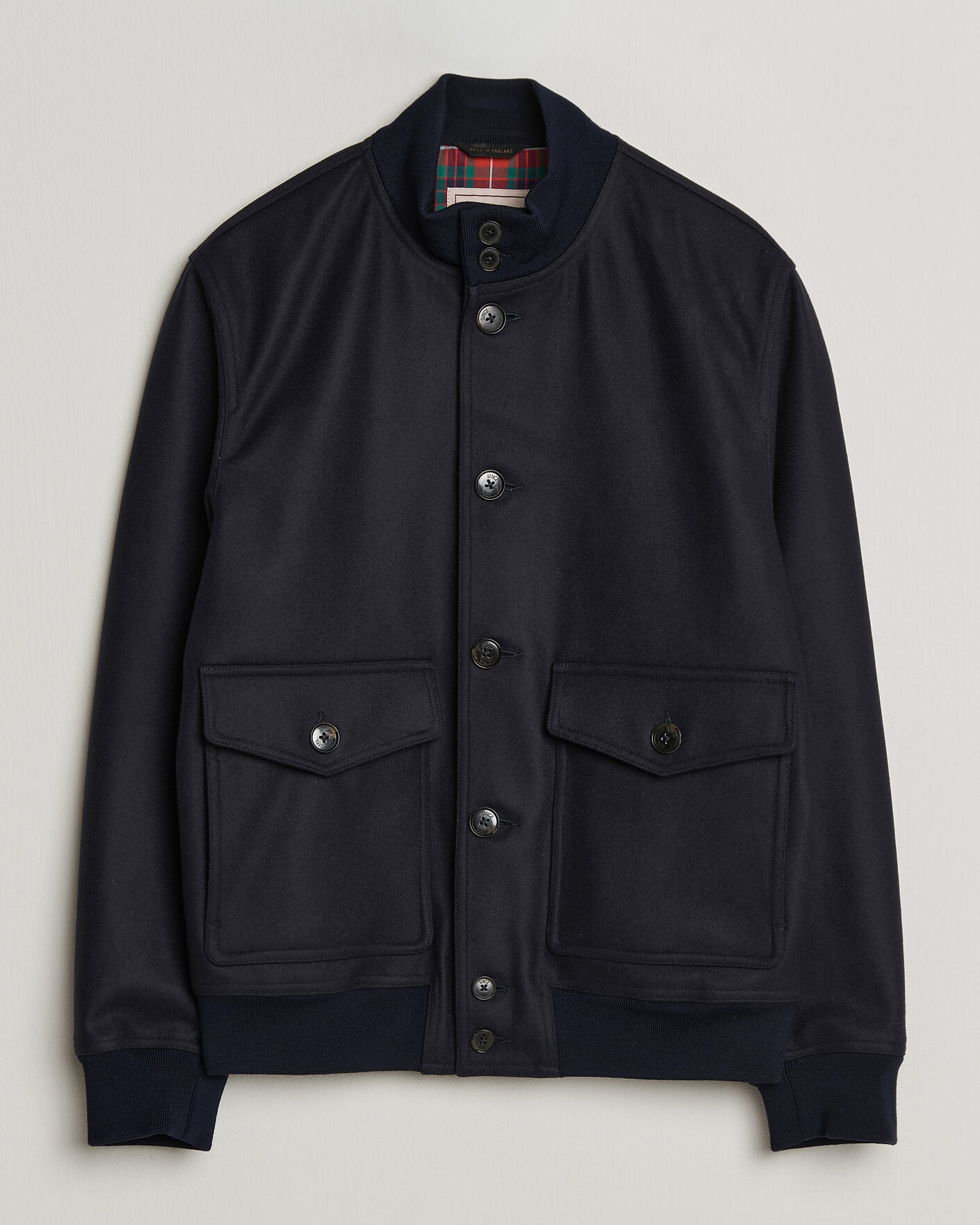 Herre | Jakker | Baracuta | Melton Wool Blouson Jacket Deep Blue