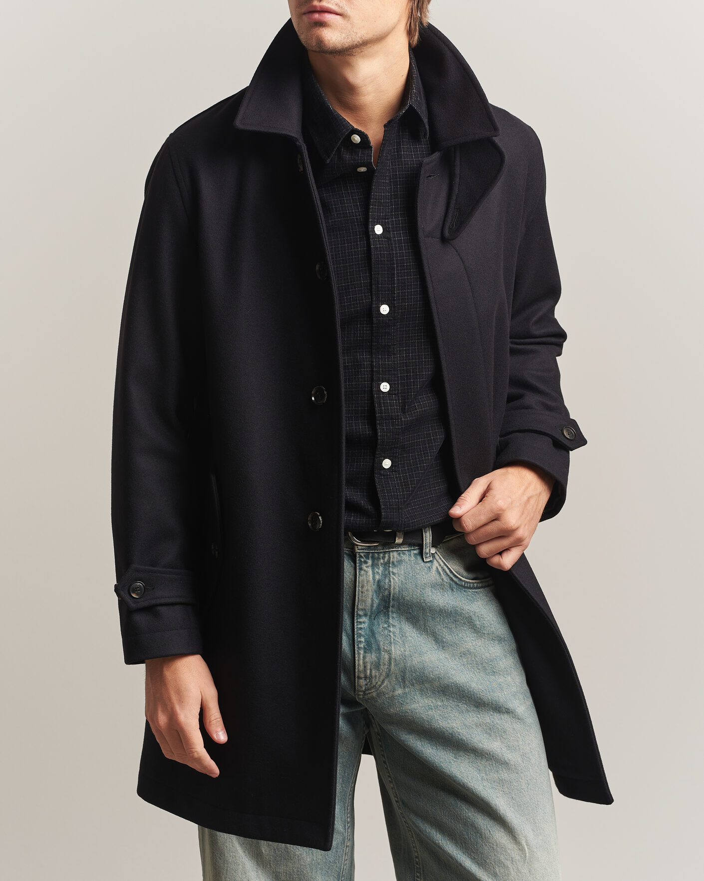 Herre | Jakker | Baracuta | G10 Melton Wool Coat Black