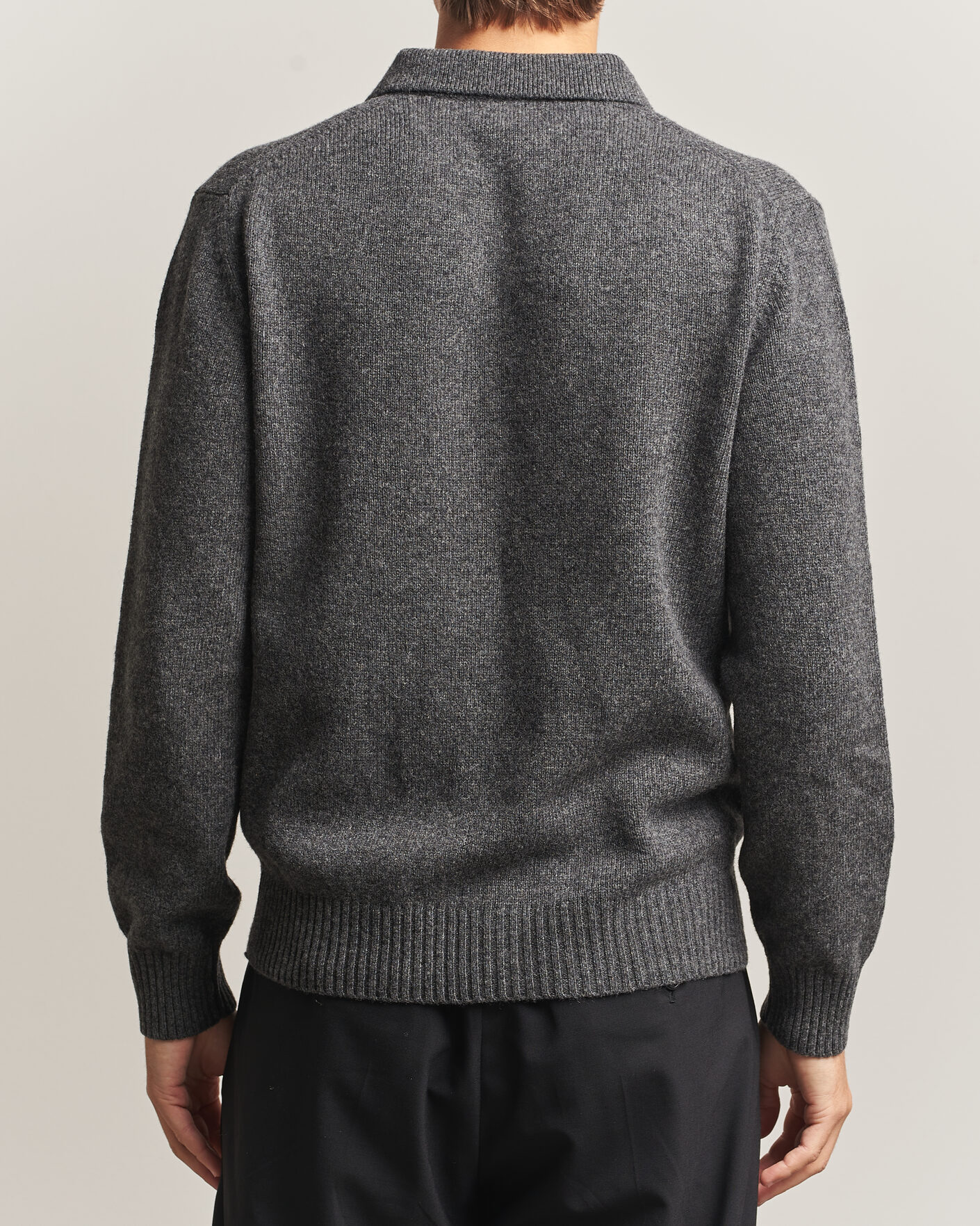 Herre | Gensere | Baracuta | Shetland Polo Mid Grey