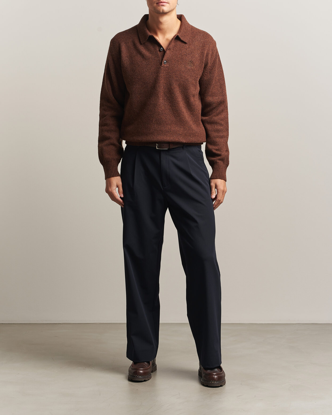 Herre | Gensere | Baracuta | Shetland Polo Slate Black