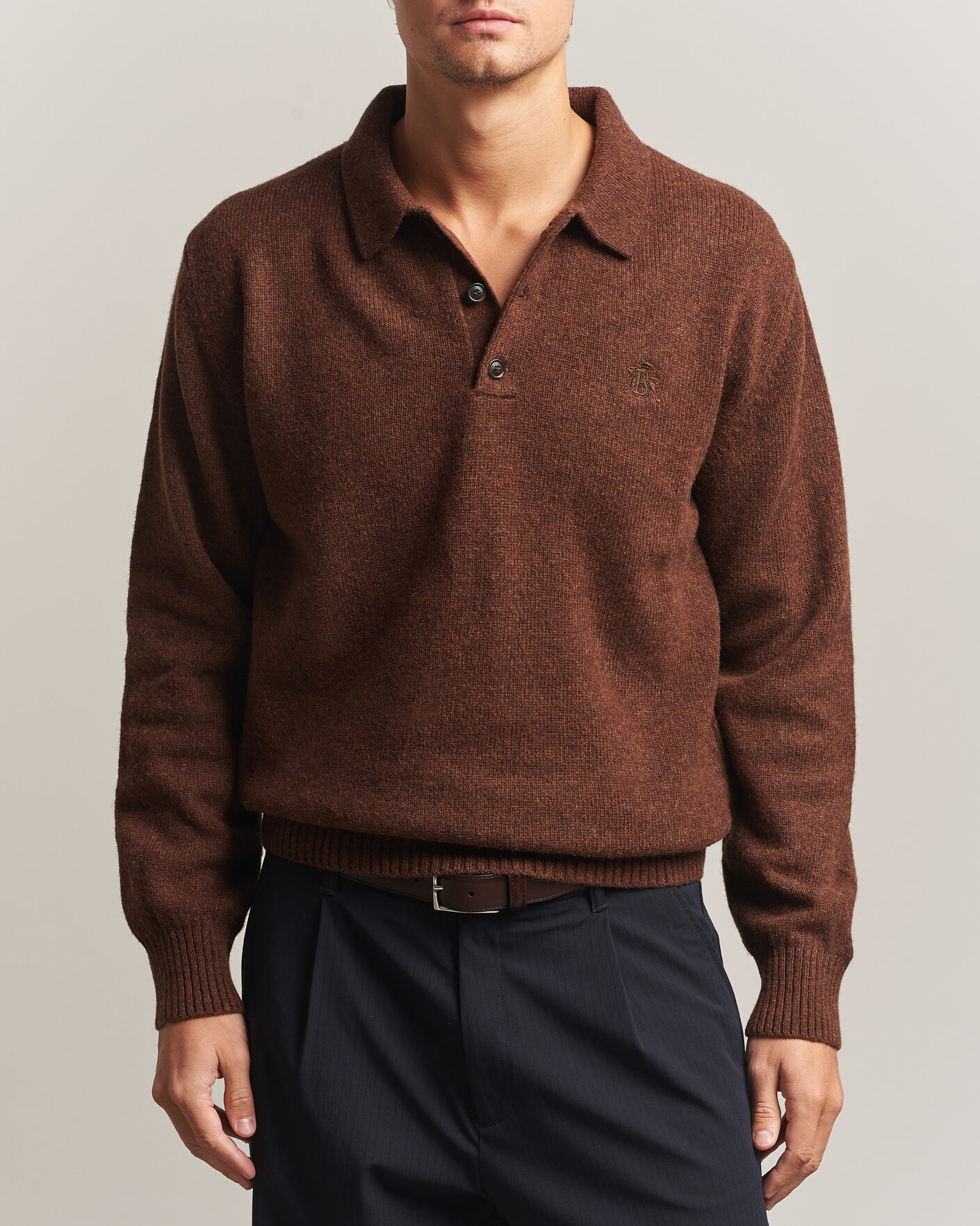 Herre | Gensere | Baracuta | Shetland Polo Slate Black