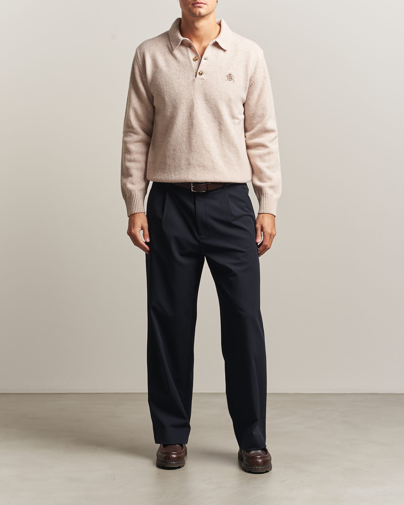 Herre | Gensere | Baracuta | Shetland Polo Antique White