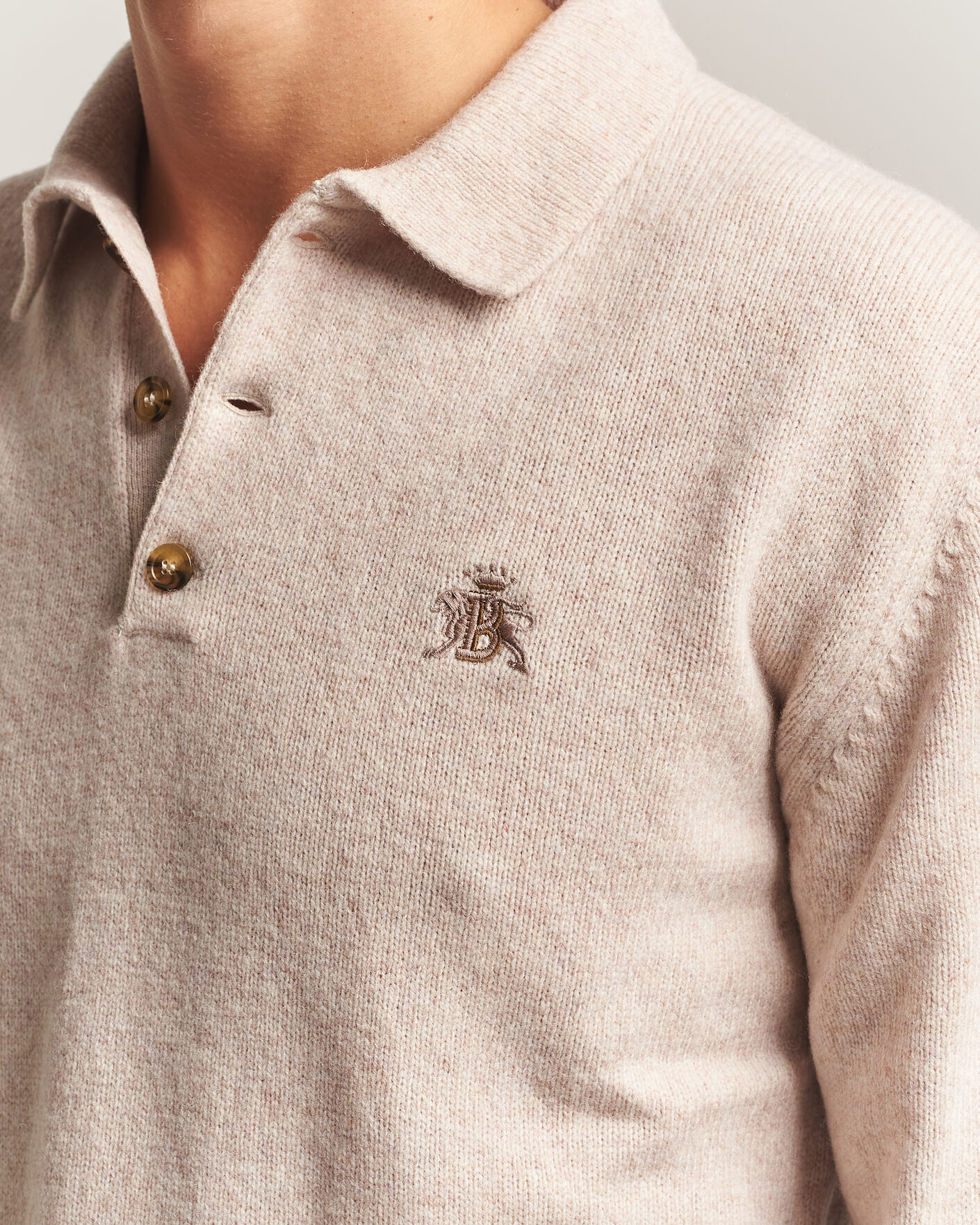 Herre | Gensere | Baracuta | Shetland Polo Antique White