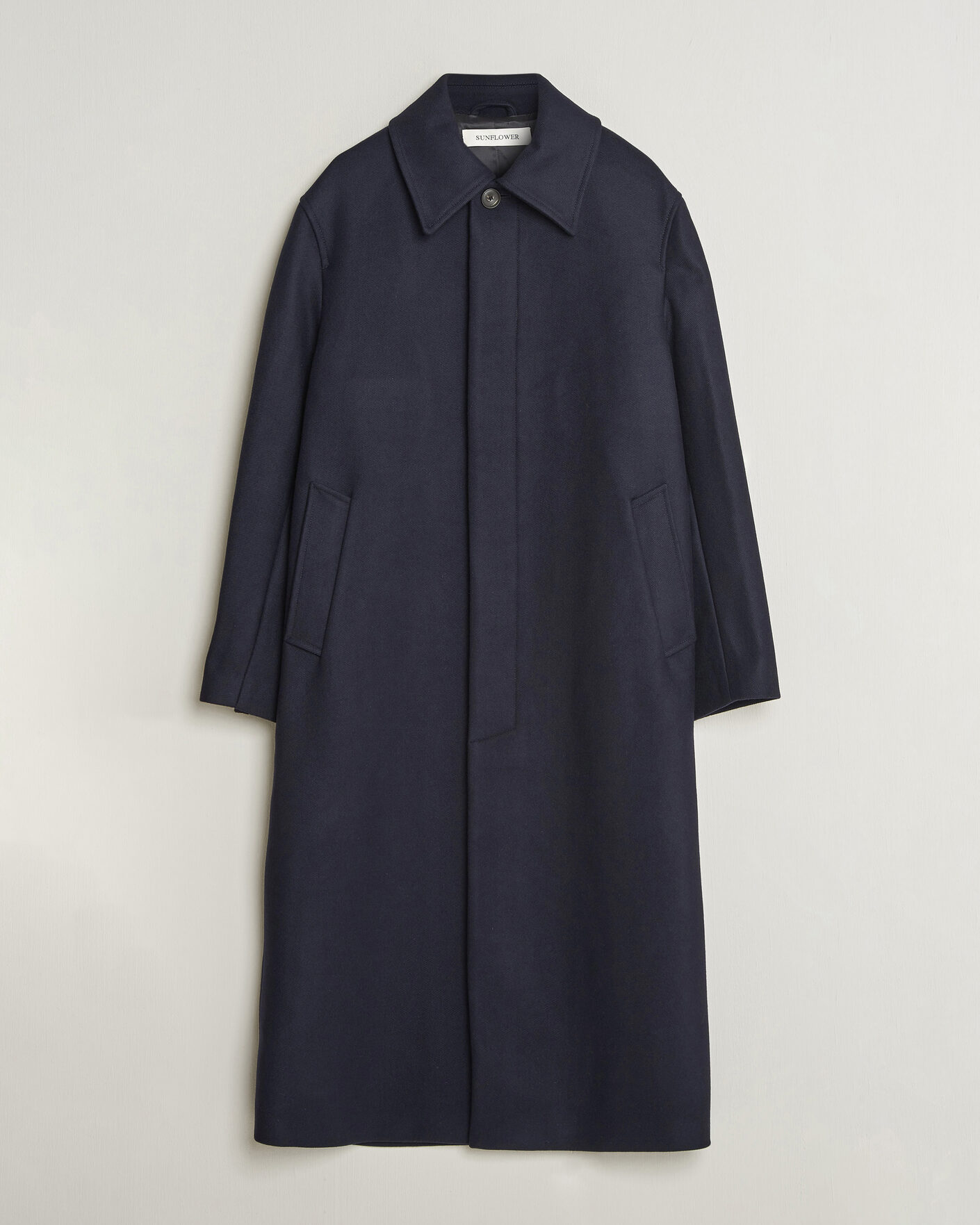 Herre | Jakker | Sunflower | Wool Blend Winter Coat Navy