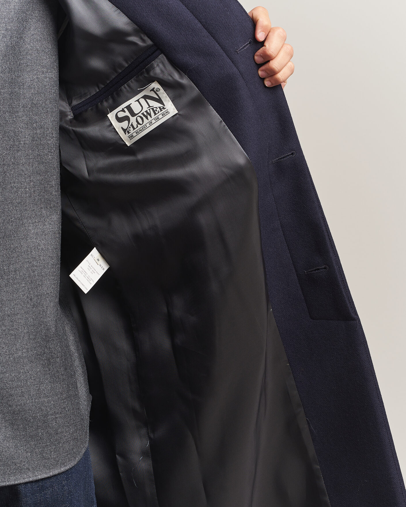 Herre | Jakker | Sunflower | Wool Blend Winter Coat Navy