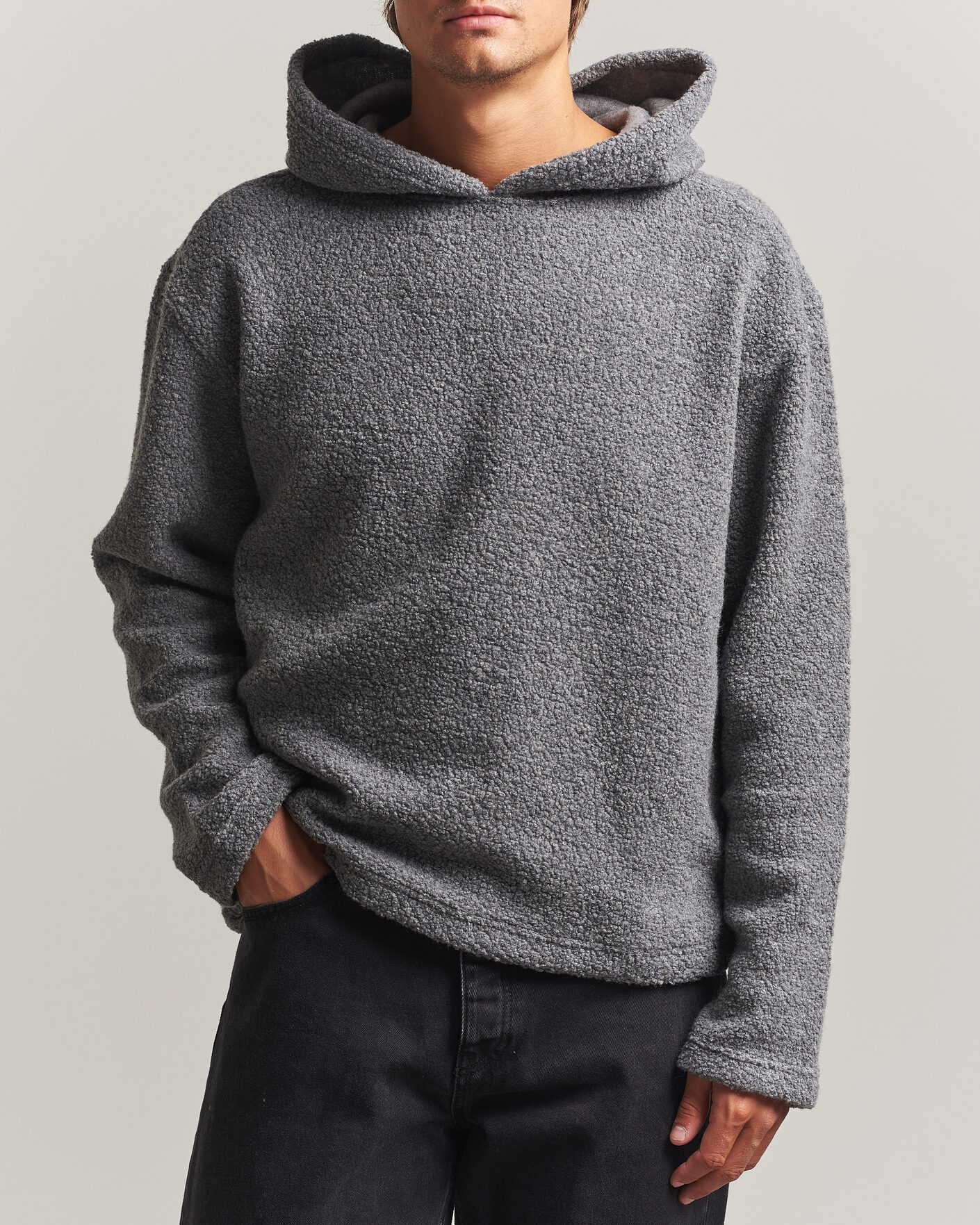 Herre | Gensere | Sunflower | Wool Hoodie Grey Melange