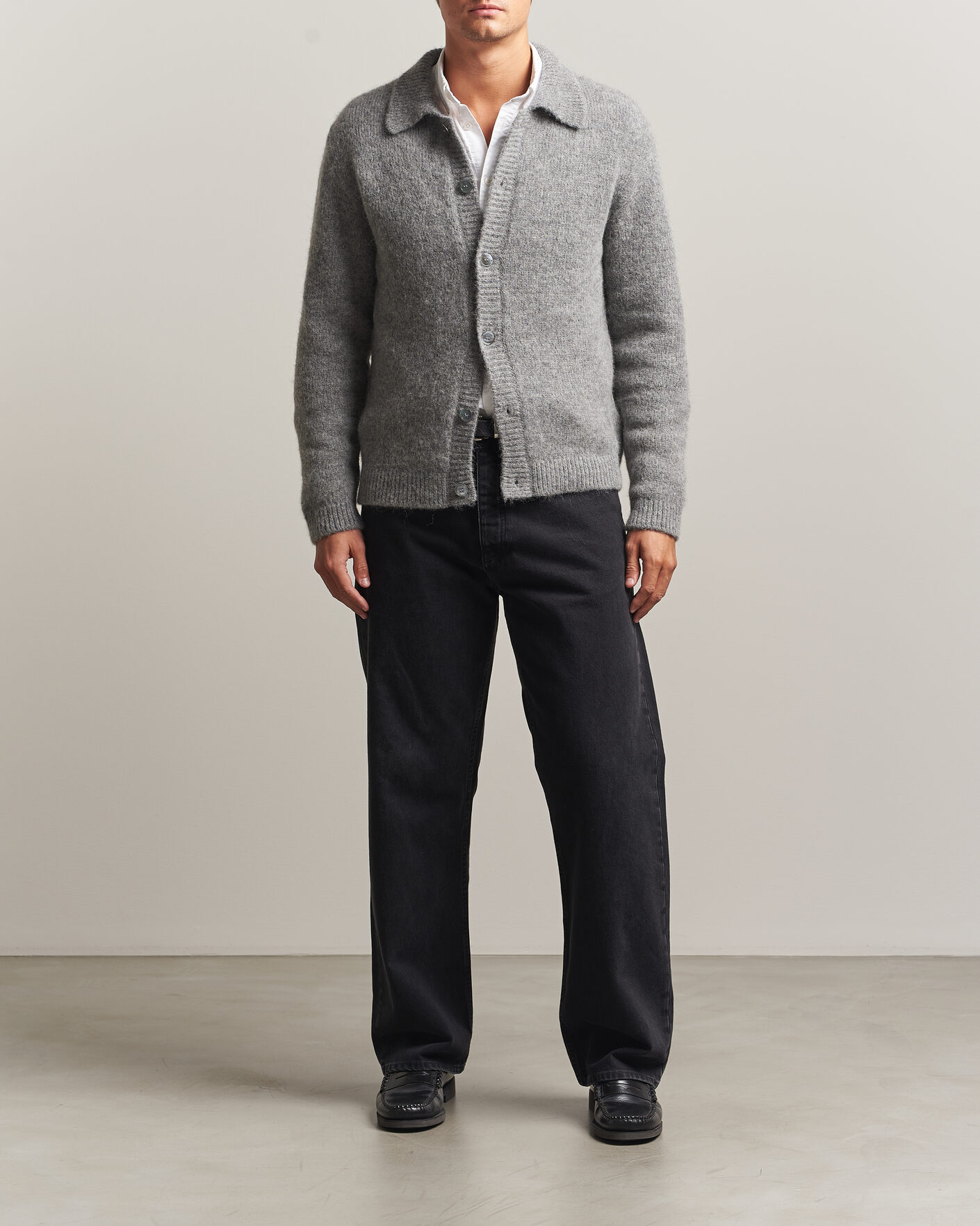 Herre | Gensere | Sunflower | Alpacka Cardigan Grey Melange