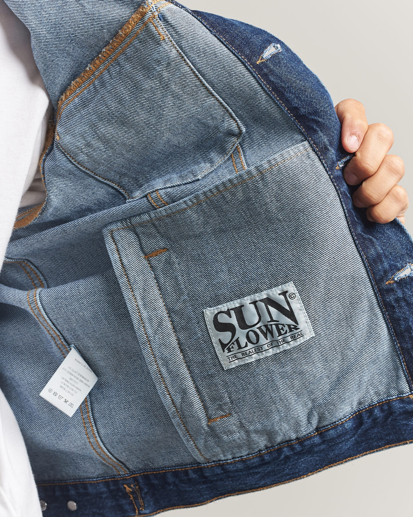 Herre | Jakker | Sunflower | Trucker Denim Jacket Blue Wash