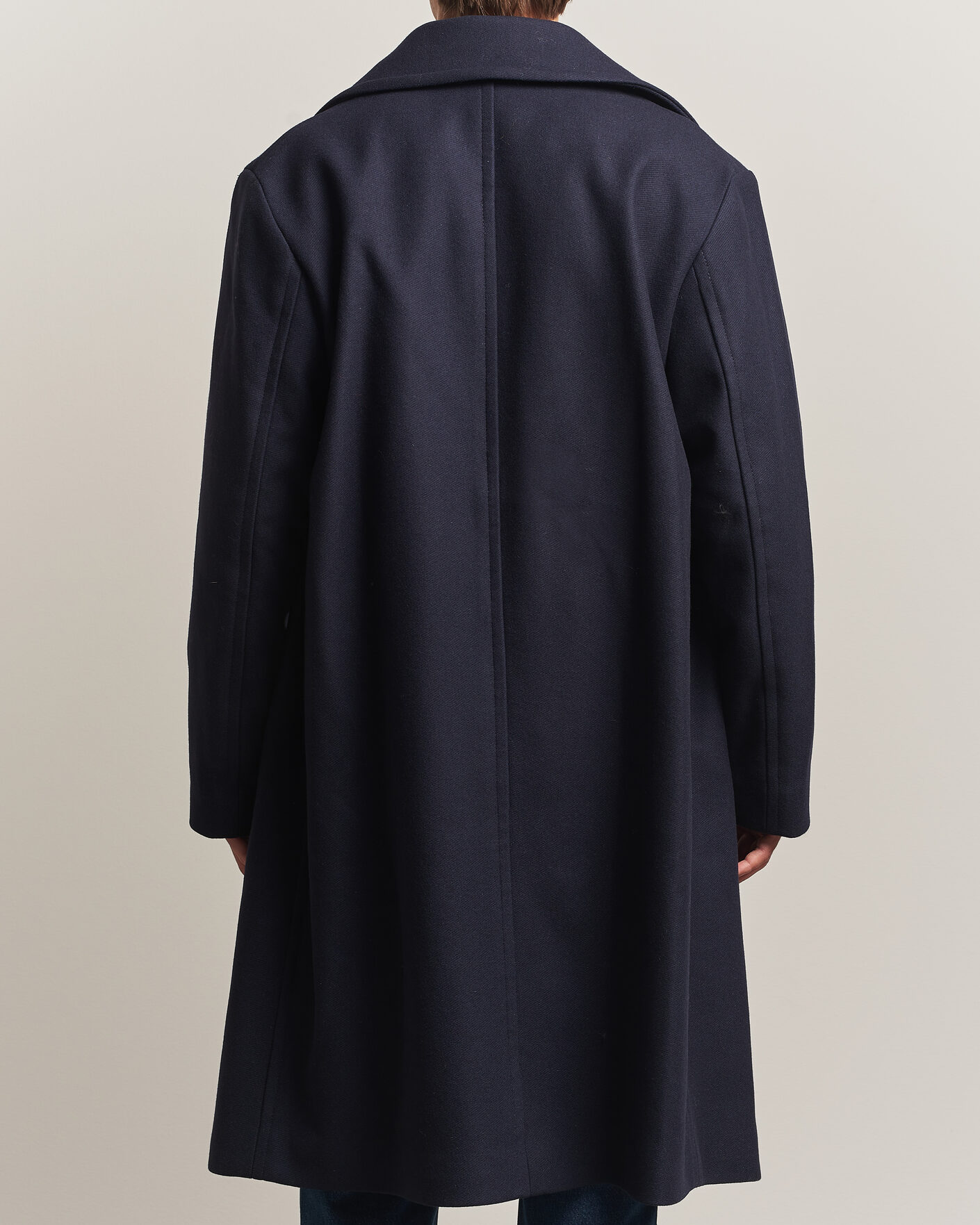 Herre | Jakker | Sunflower | Double Breasted Wool Blend Coat Navy