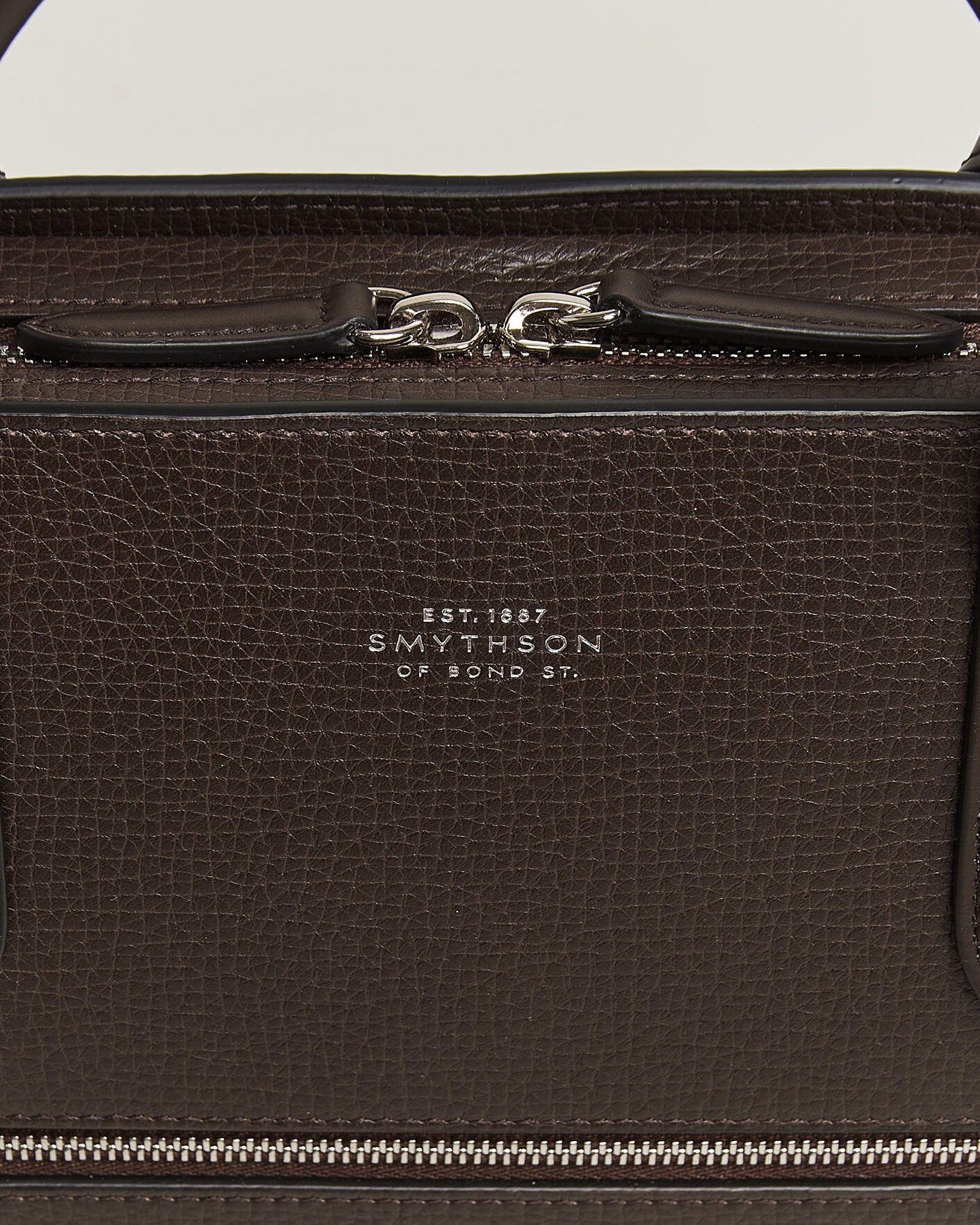 Herre | Vesker | Smythson | Ludlow Ultra Slim Briefcase With Zip Front Dark Brown