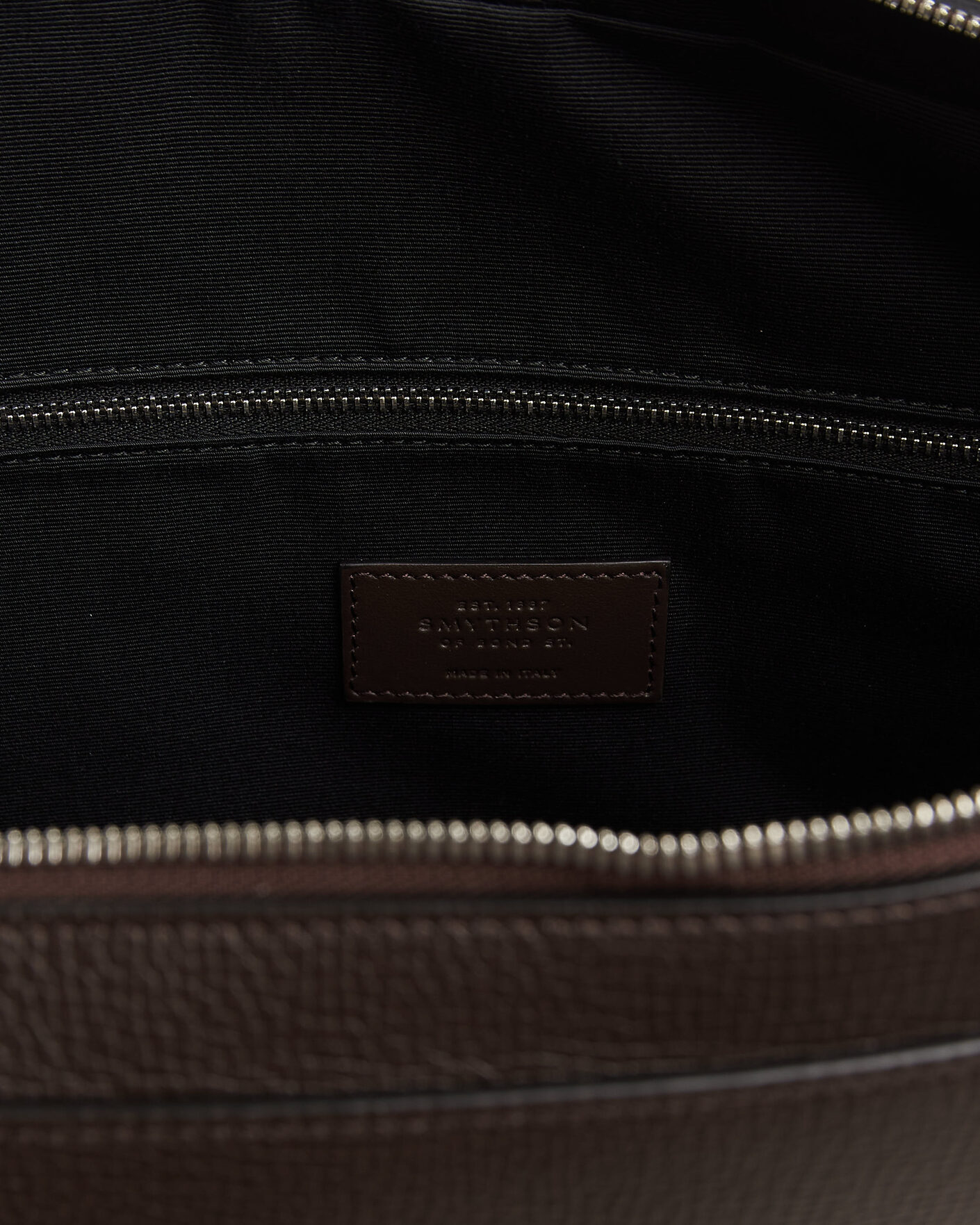 Herre | Vesker | Smythson | Ludlow Slim Briefcase With Zip Front Dark Brown