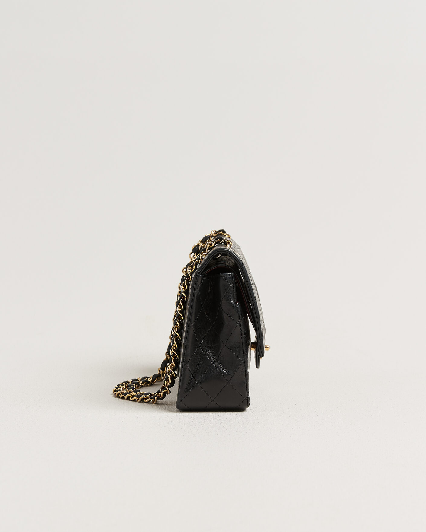 Herre | Chanel Pre-Owned Classic Medium Double Flap Bag Lambskin Black | Chanel Pre-Owned | Classic Medium Double Flap Bag Lambskin Black
