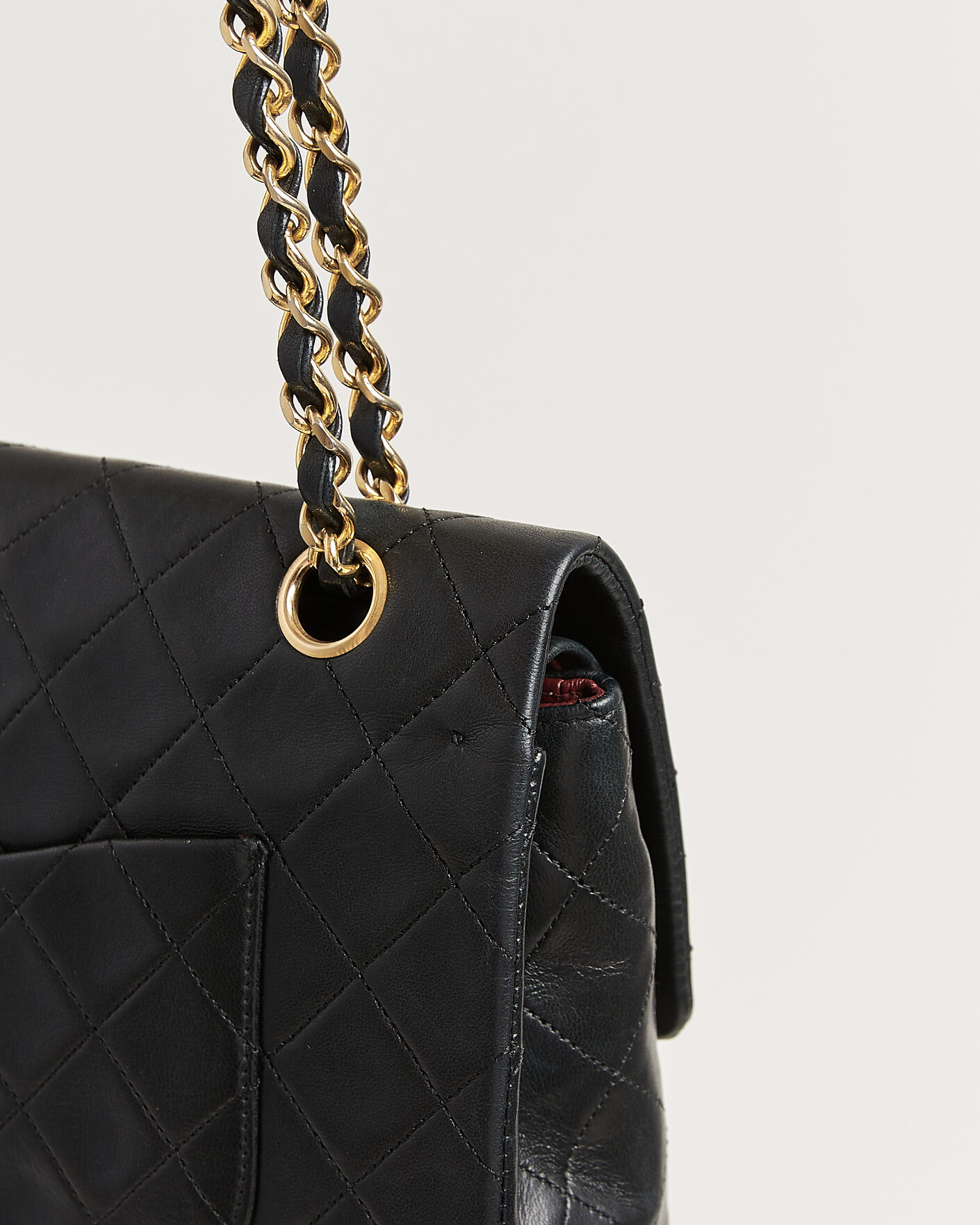 Herre | Chanel Pre-Owned Classic Medium Double Flap Bag Lambskin Black | Chanel Pre-Owned | Classic Medium Double Flap Bag Lambskin Black