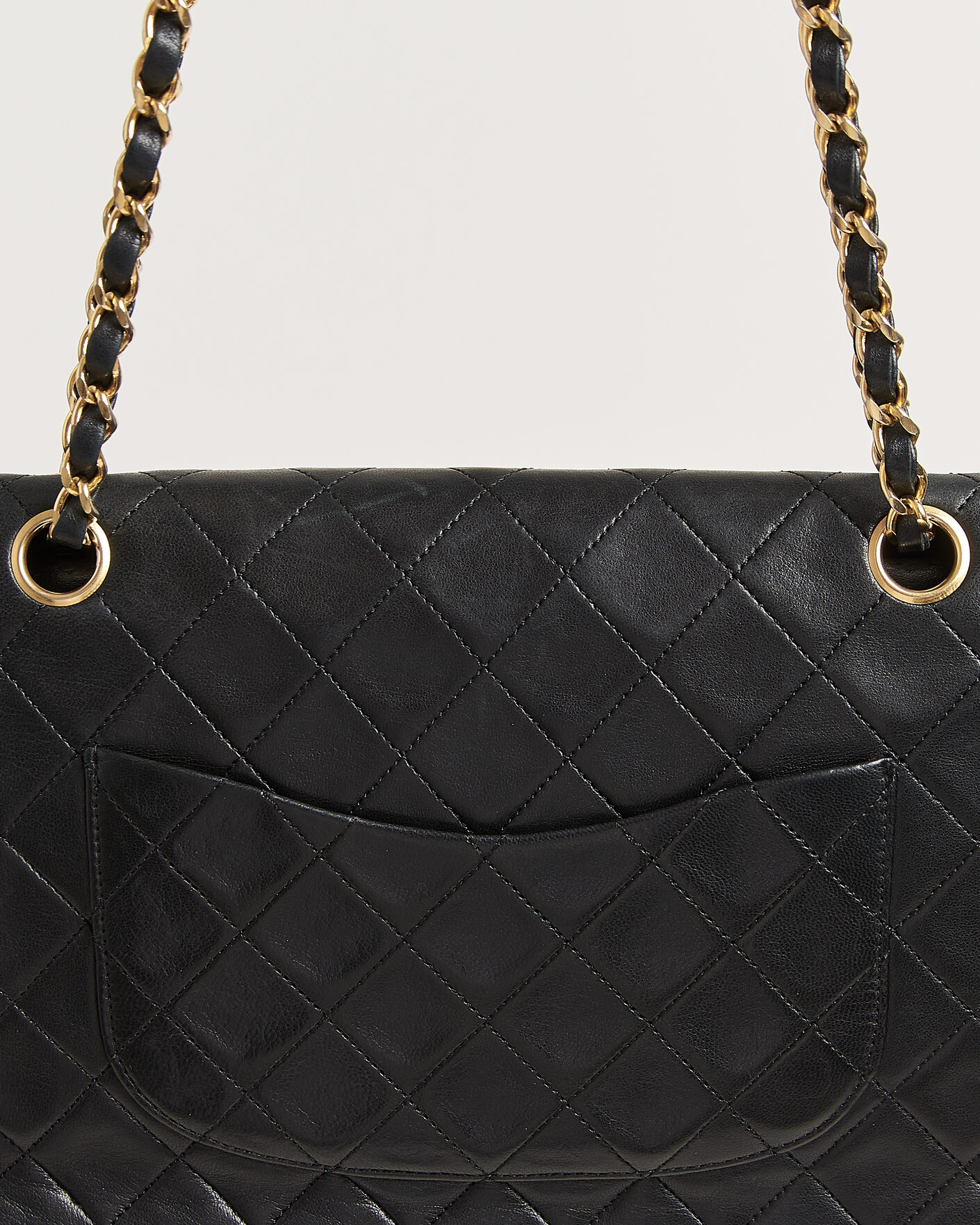 Herre | Chanel Pre-Owned Classic Medium Double Flap Bag Lambskin Black | Chanel Pre-Owned | Classic Medium Double Flap Bag Lambskin Black