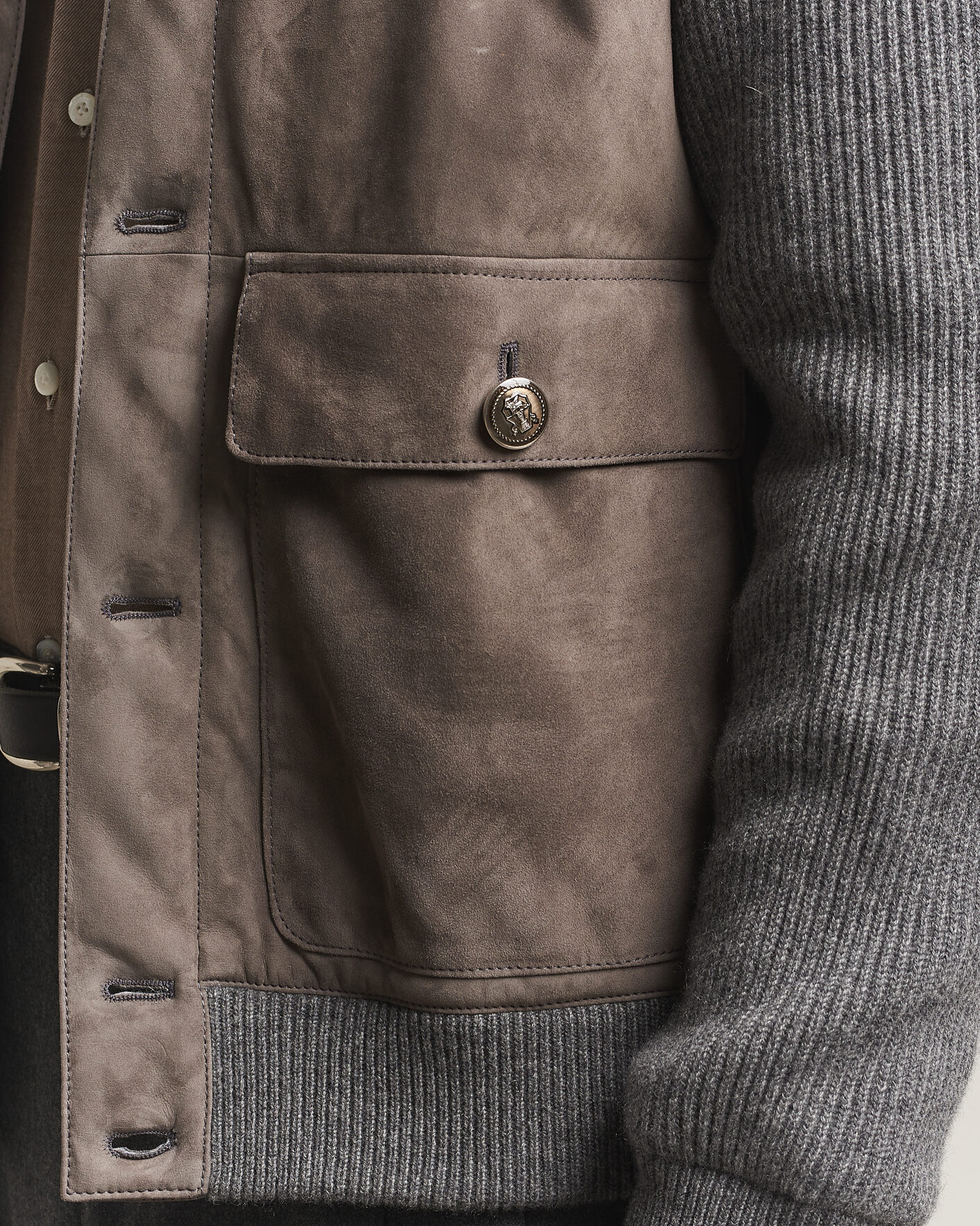Herre | Jakker | Brunello Cucinelli | Cashmere/Suede Down Jacket Grey Melange