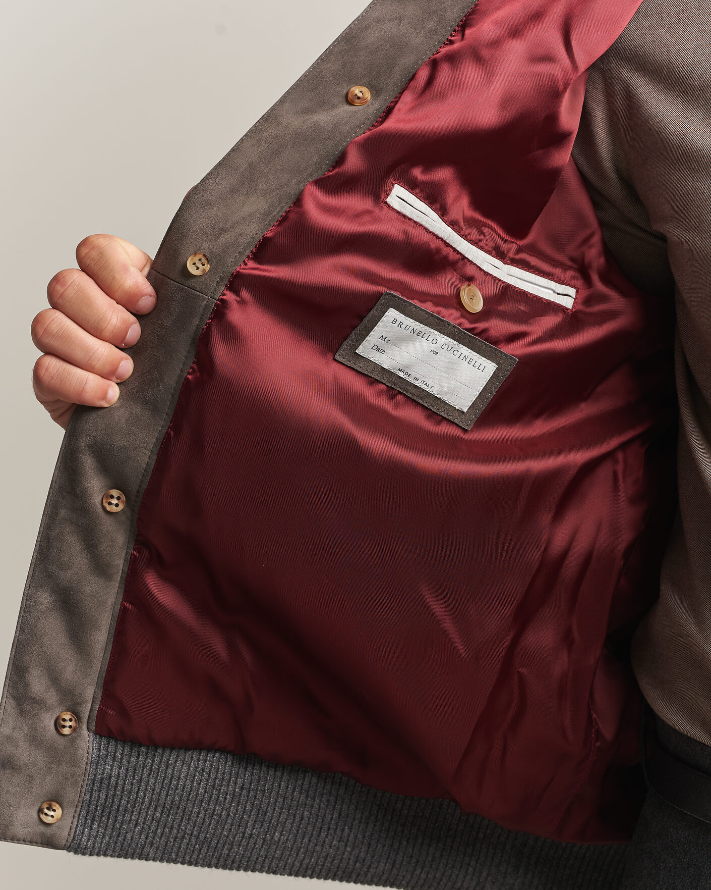 Herre | Jakker | Brunello Cucinelli | Cashmere/Suede Down Jacket Grey Melange
